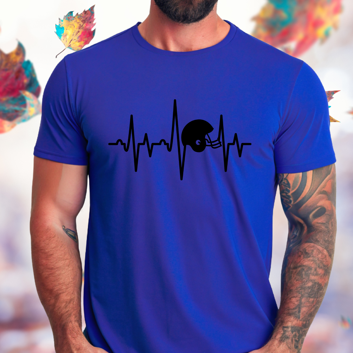 Football Helmet Heartbeat T-Shirt