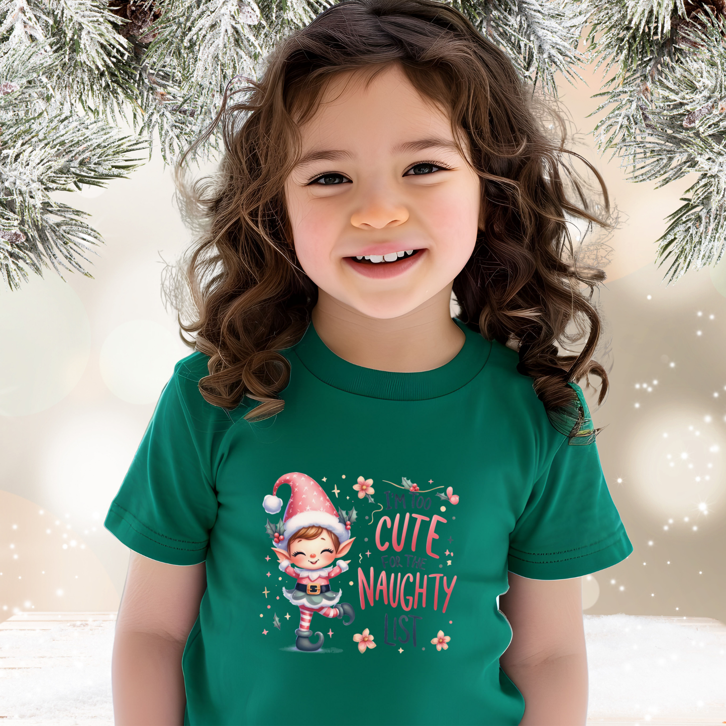 Too Cute For The Naughty List Kid’s T-Shirt