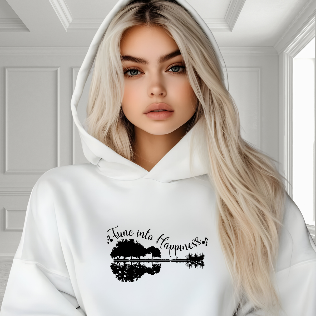 Tune Into Happiness Crop Hoodie