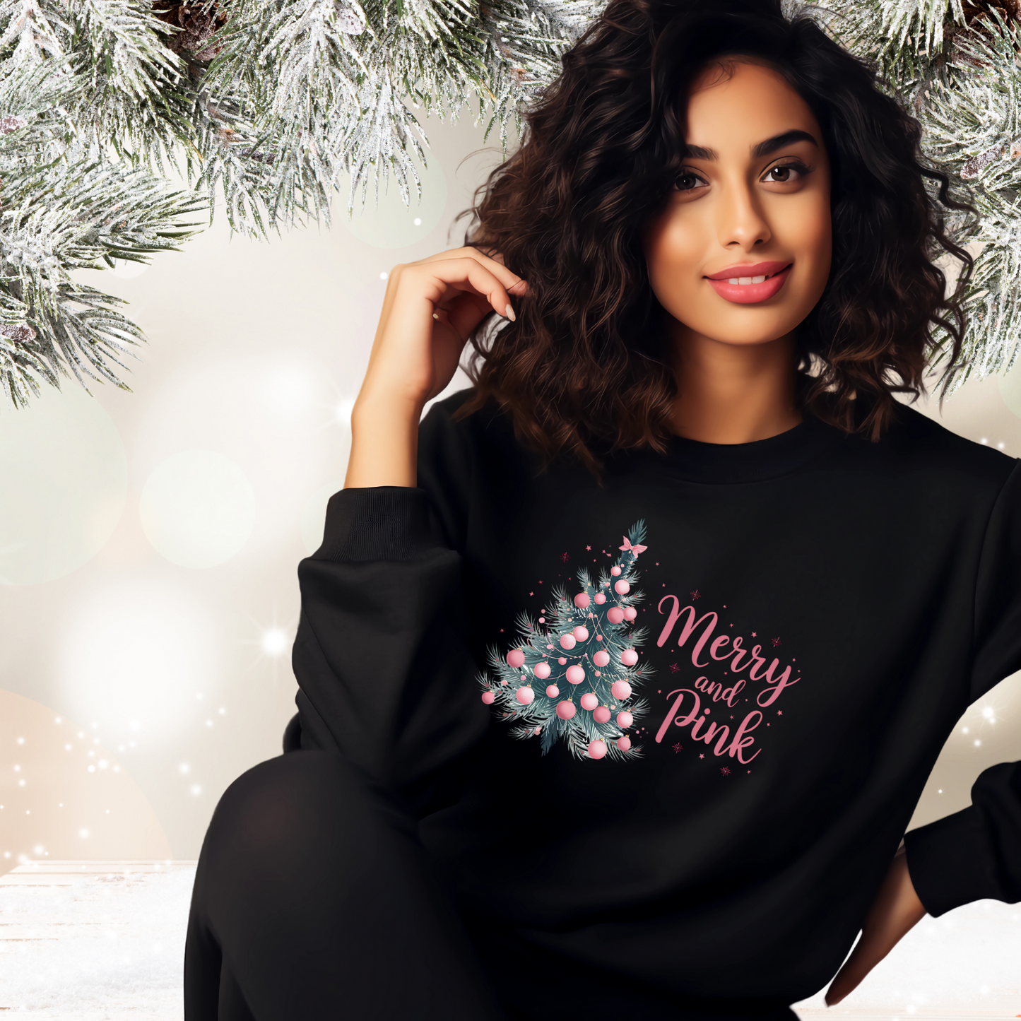 Merry And Pink Crewneck Sweatshirt