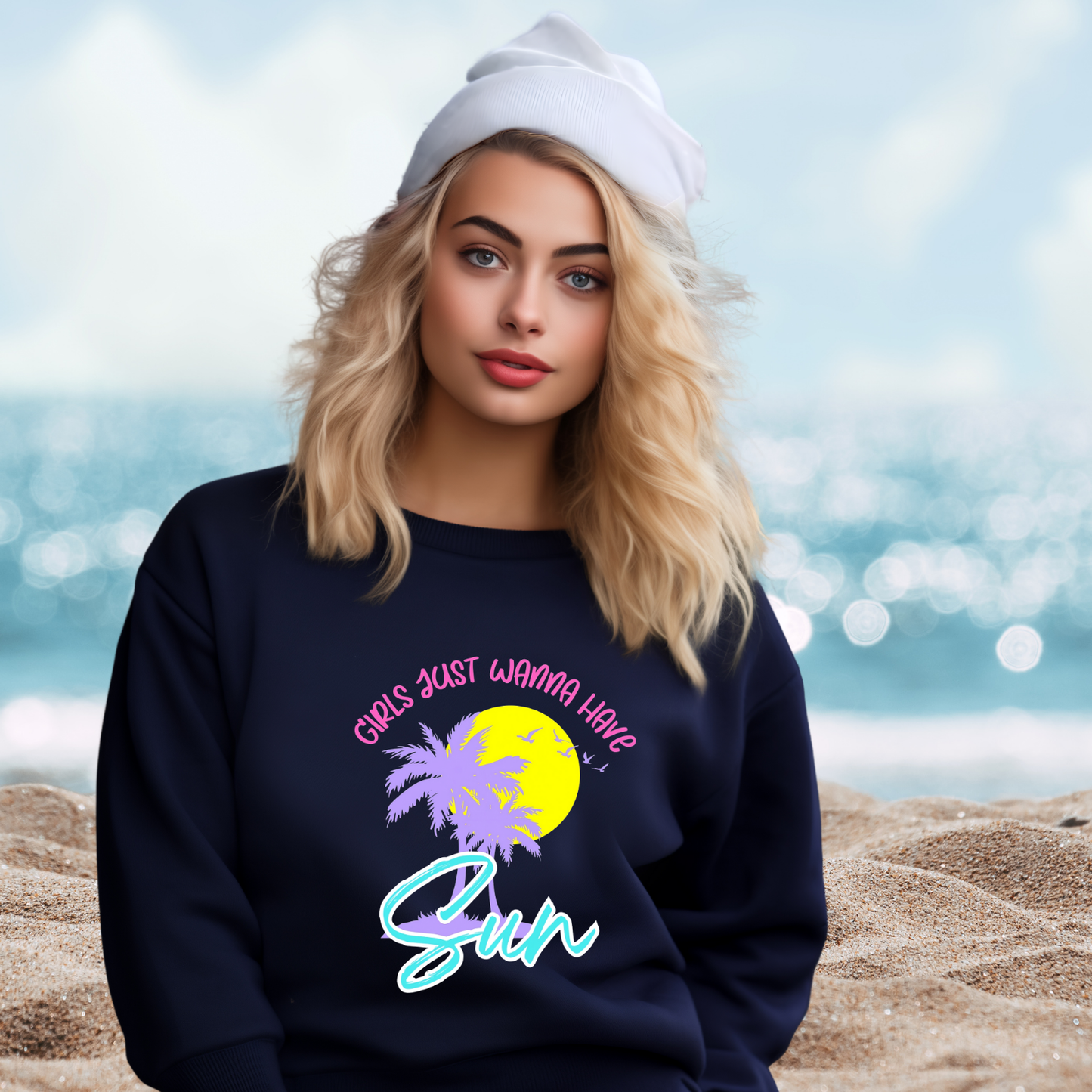 Girls Just Wanna Have Sun Crewneck Sweatshirt