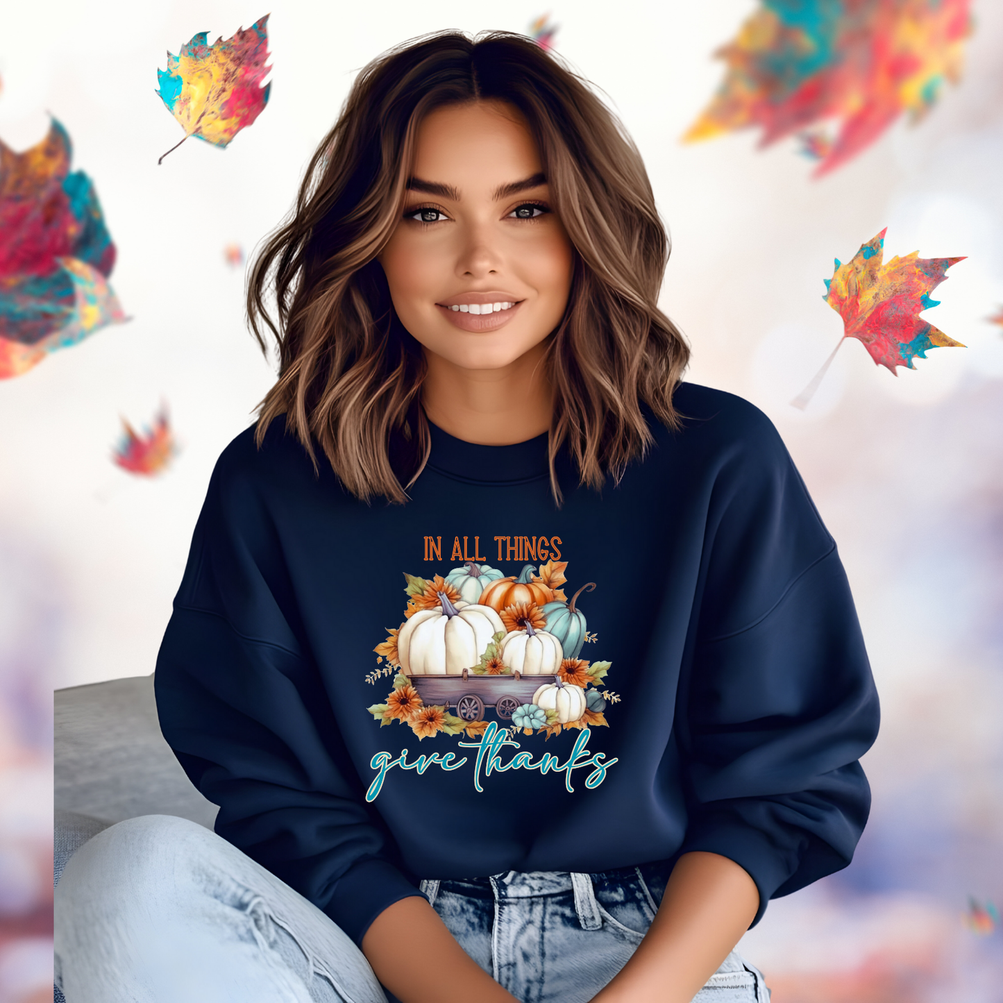 In All Things Give Thanks Crewneck Sweatshirt