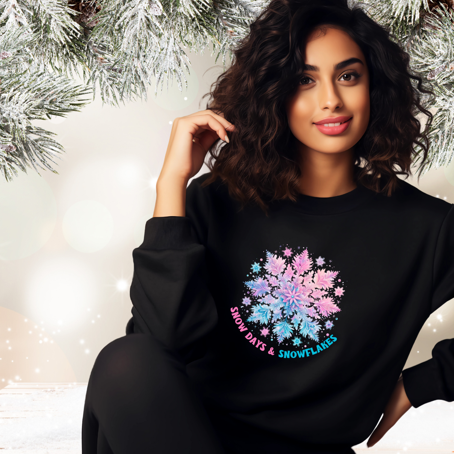 Snow Days & Snowflakes Crewneck Sweatshirt