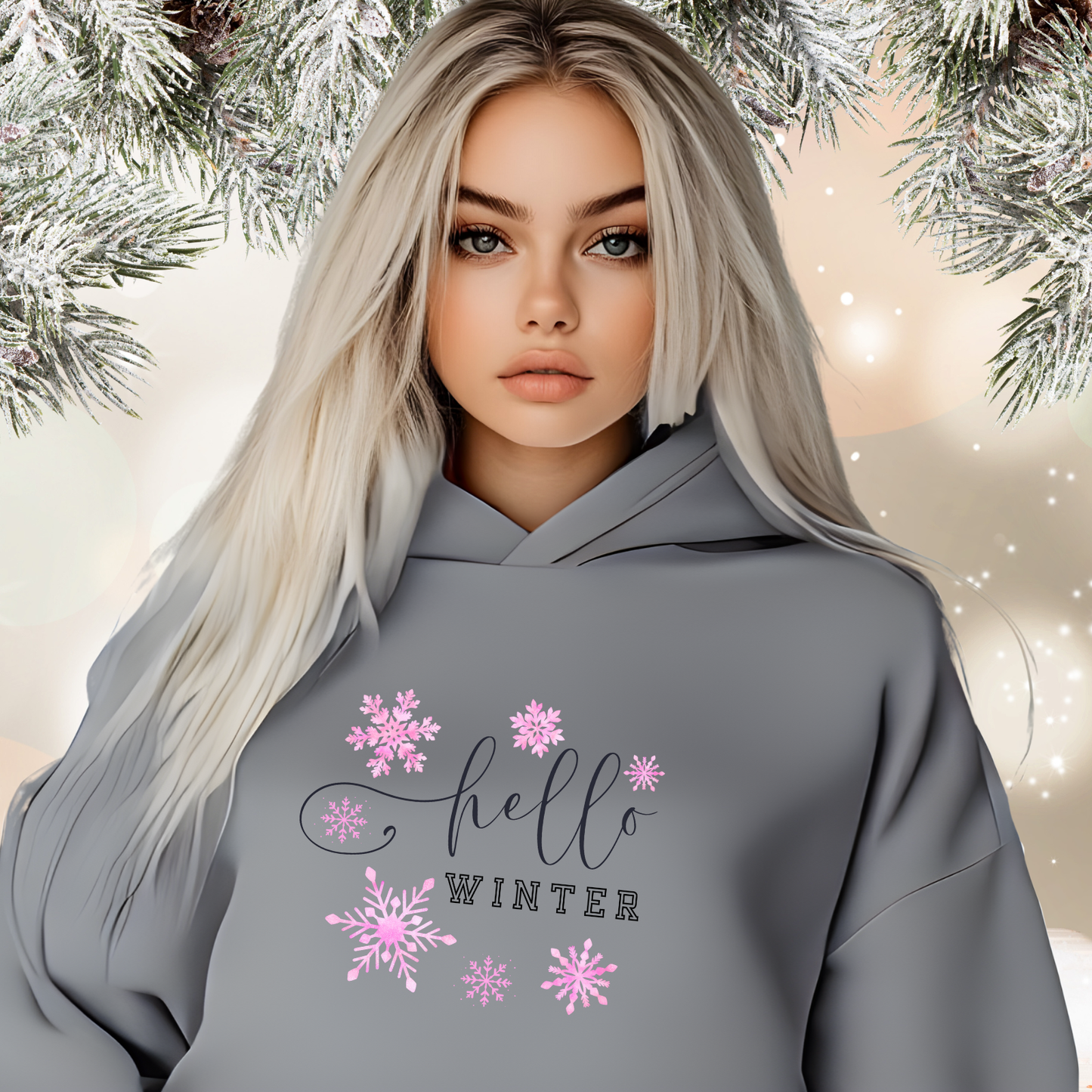 Hello Winter Crop Hoodie