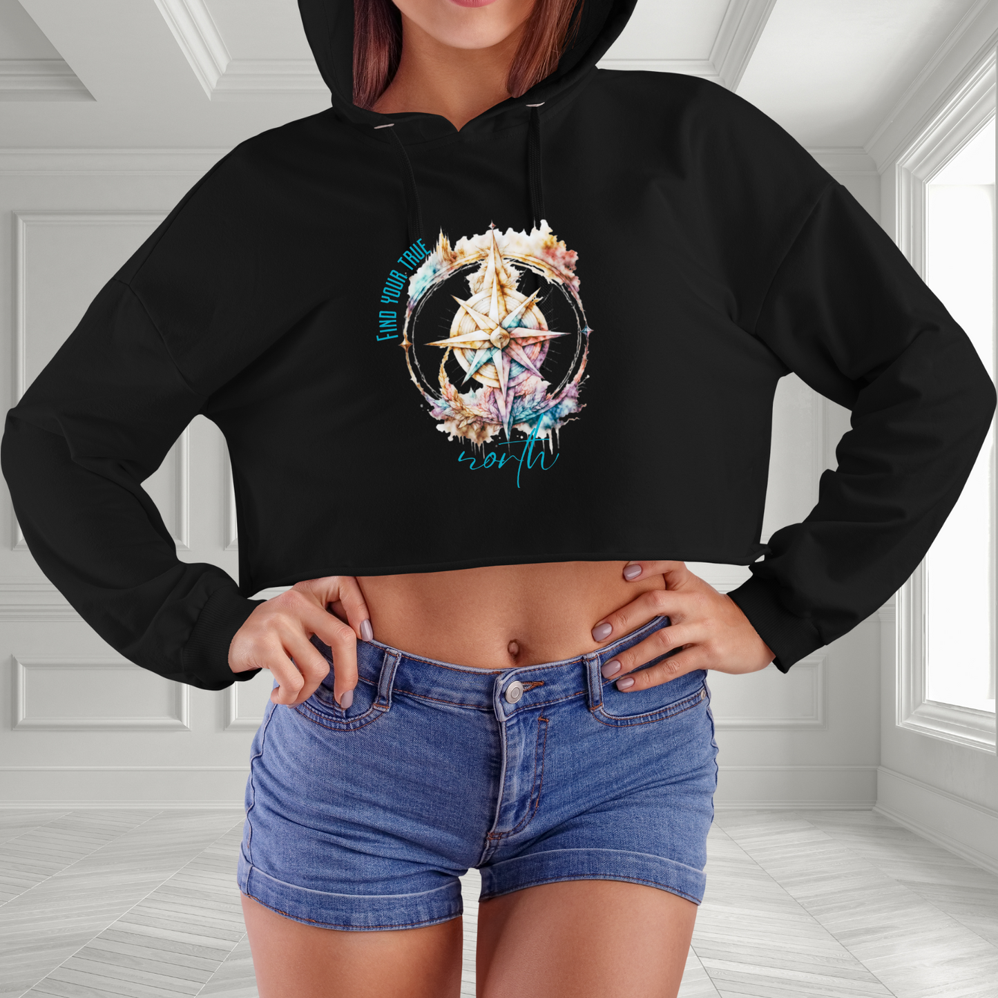 Find Your True North Crop Hoodie