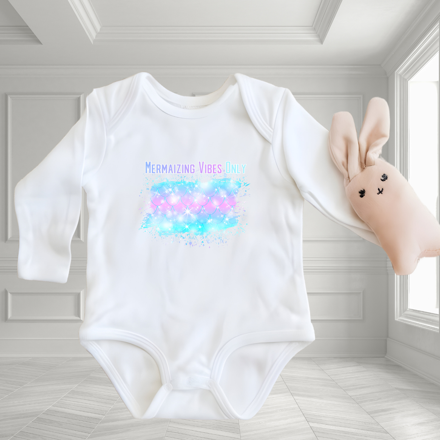 Mermaizing Vibes Only Infant Long Sleeve Onesie