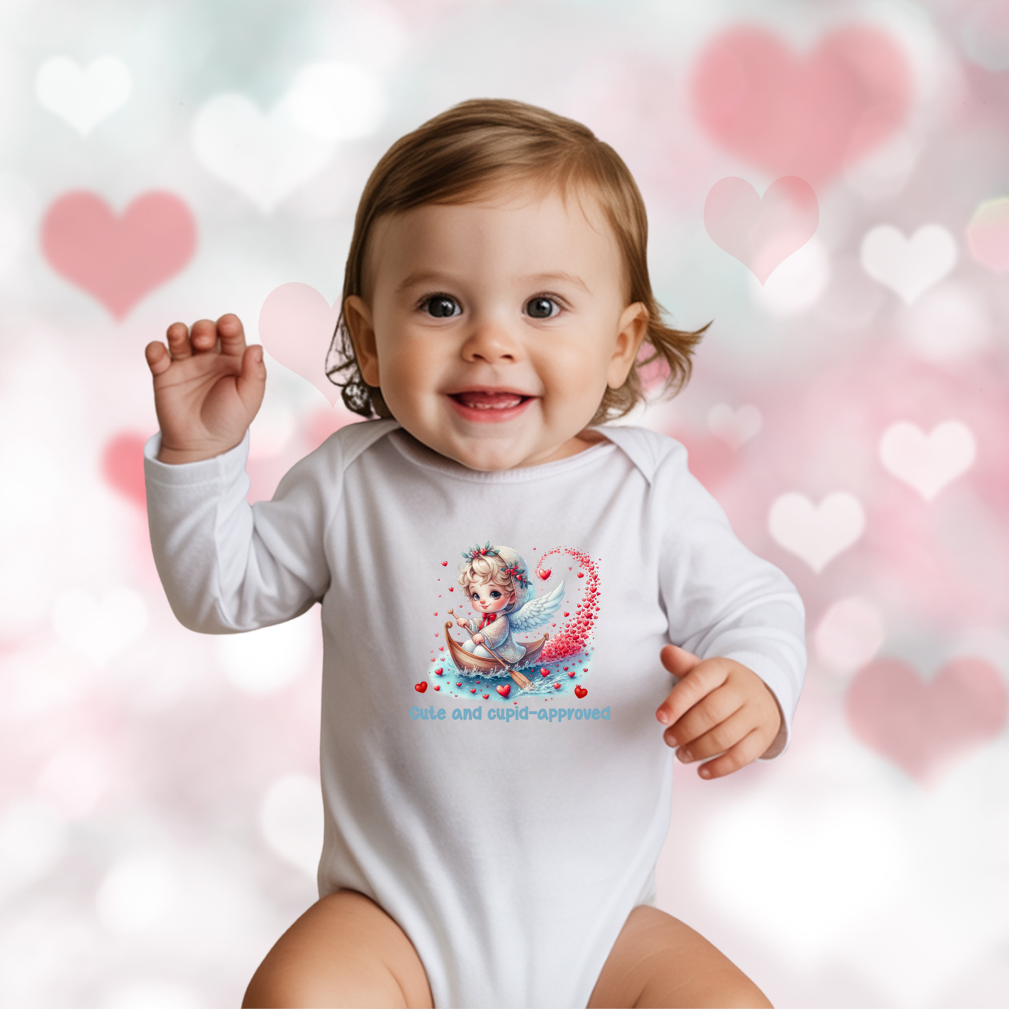 Cute And Cupid Approved Infant Long Sleeve Onesie