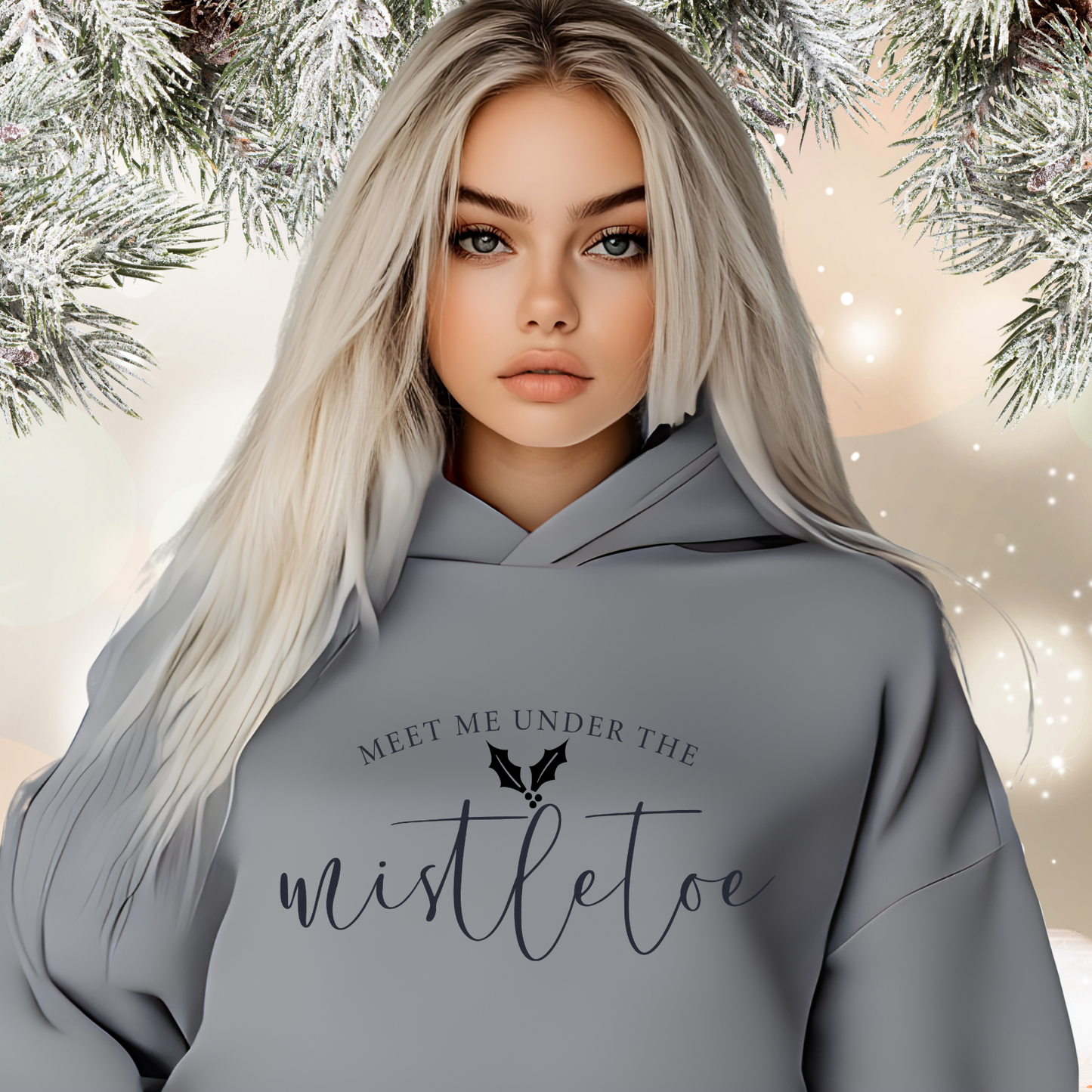 Meet Me Under The Mistletoe Crop Hoodie