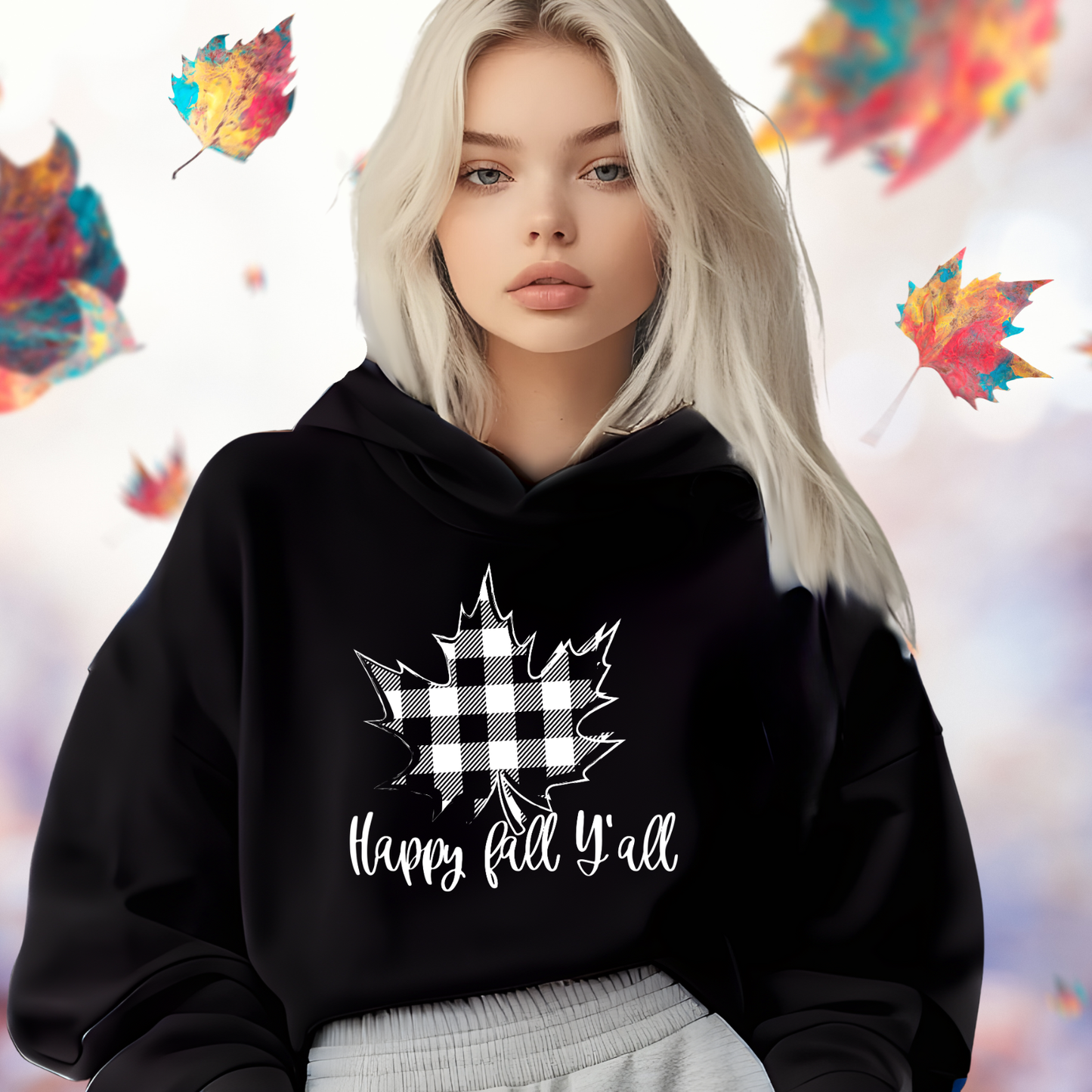 Happy Fall Y’all Crop Hoodie