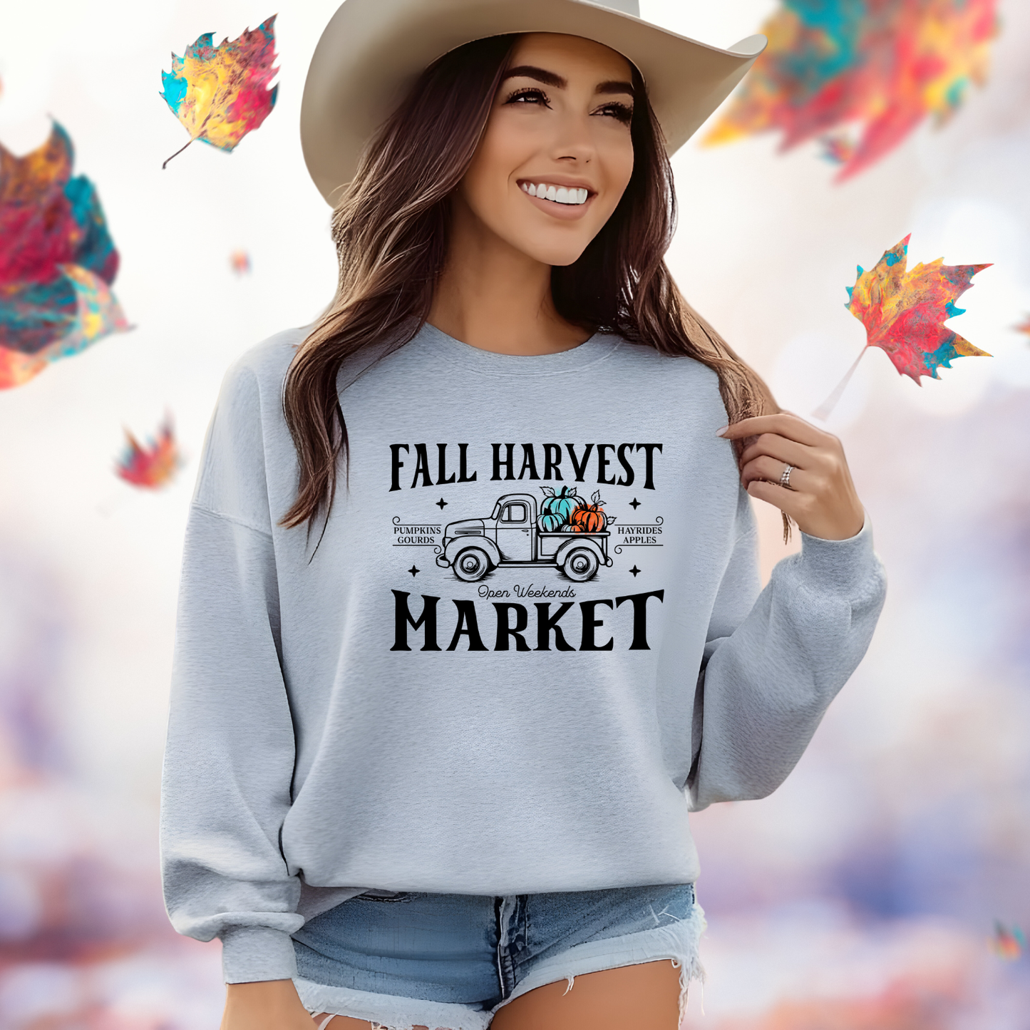 Fall Harvest Market Crewneck Sweatshirt