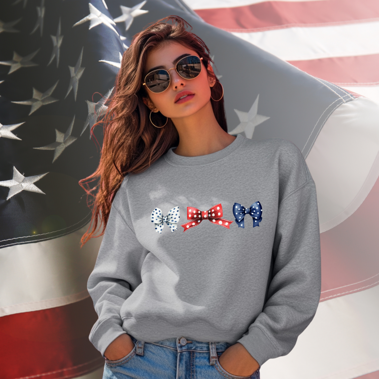 Patriotic Bows Crewneck Sweatshirt