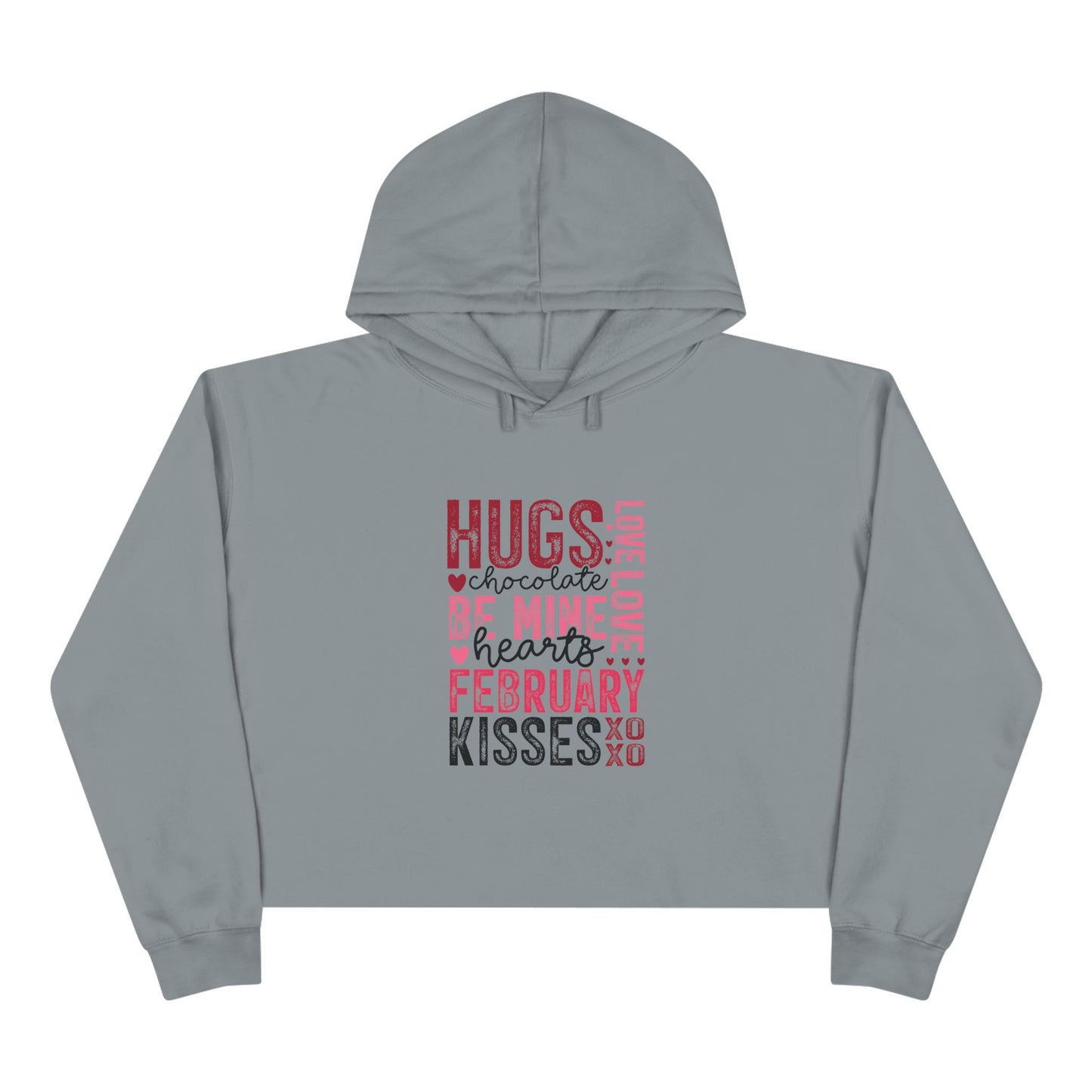 Valentine Typography Crop Hoodie