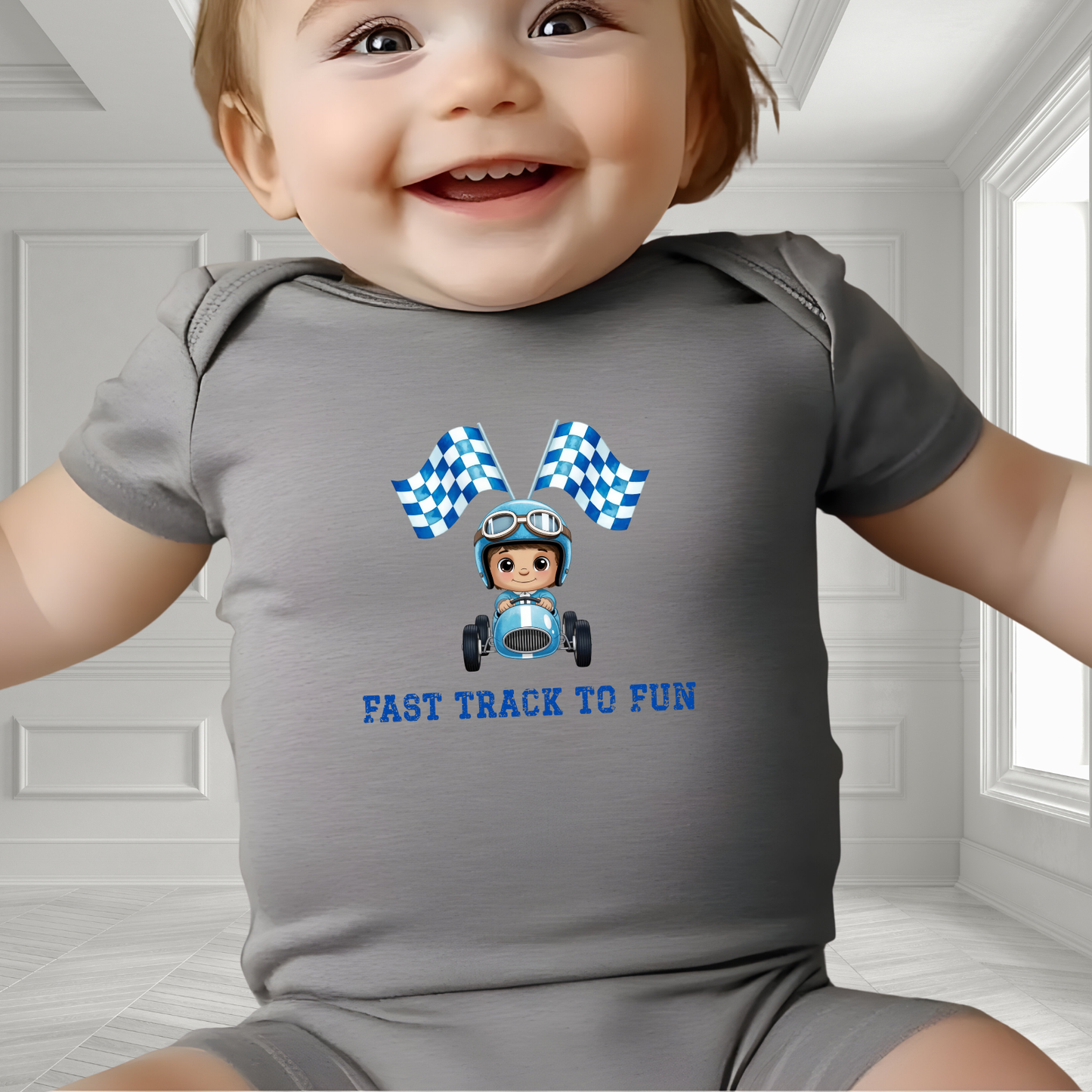 Fast Track To Fun Infant Short Sleeve Onesie