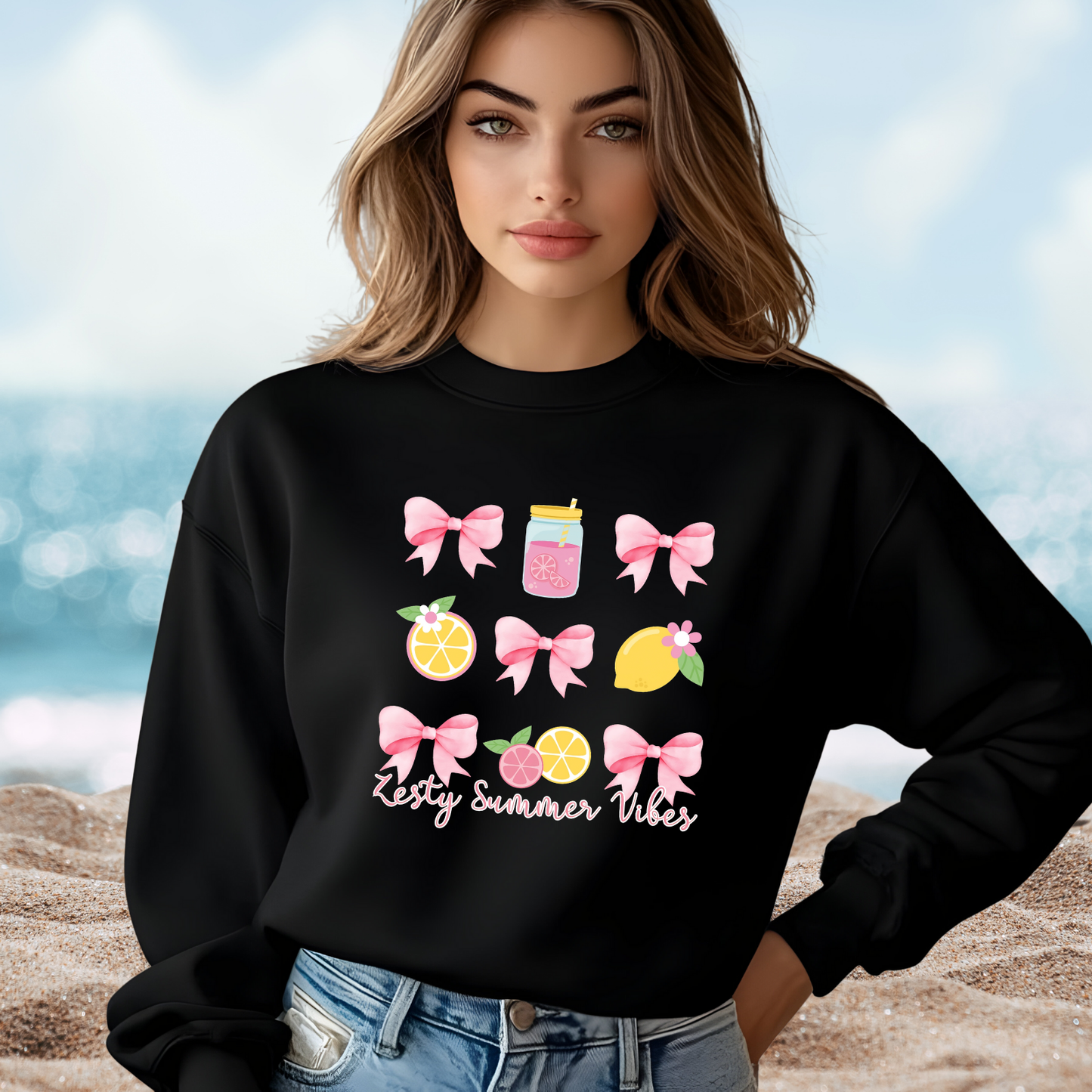 Zesty Summer Vibes Crewneck Sweatshirt