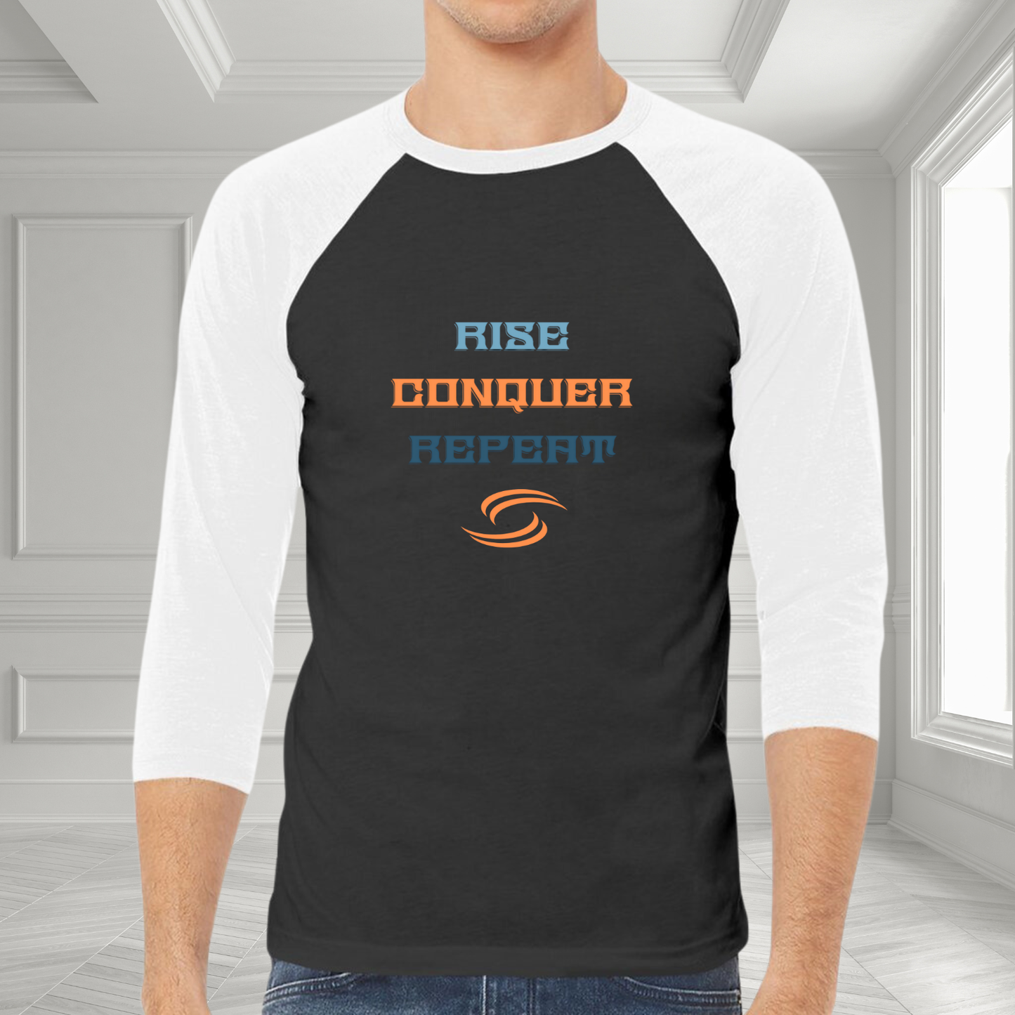 Rise, Conquer, Repeat Baseball Tee