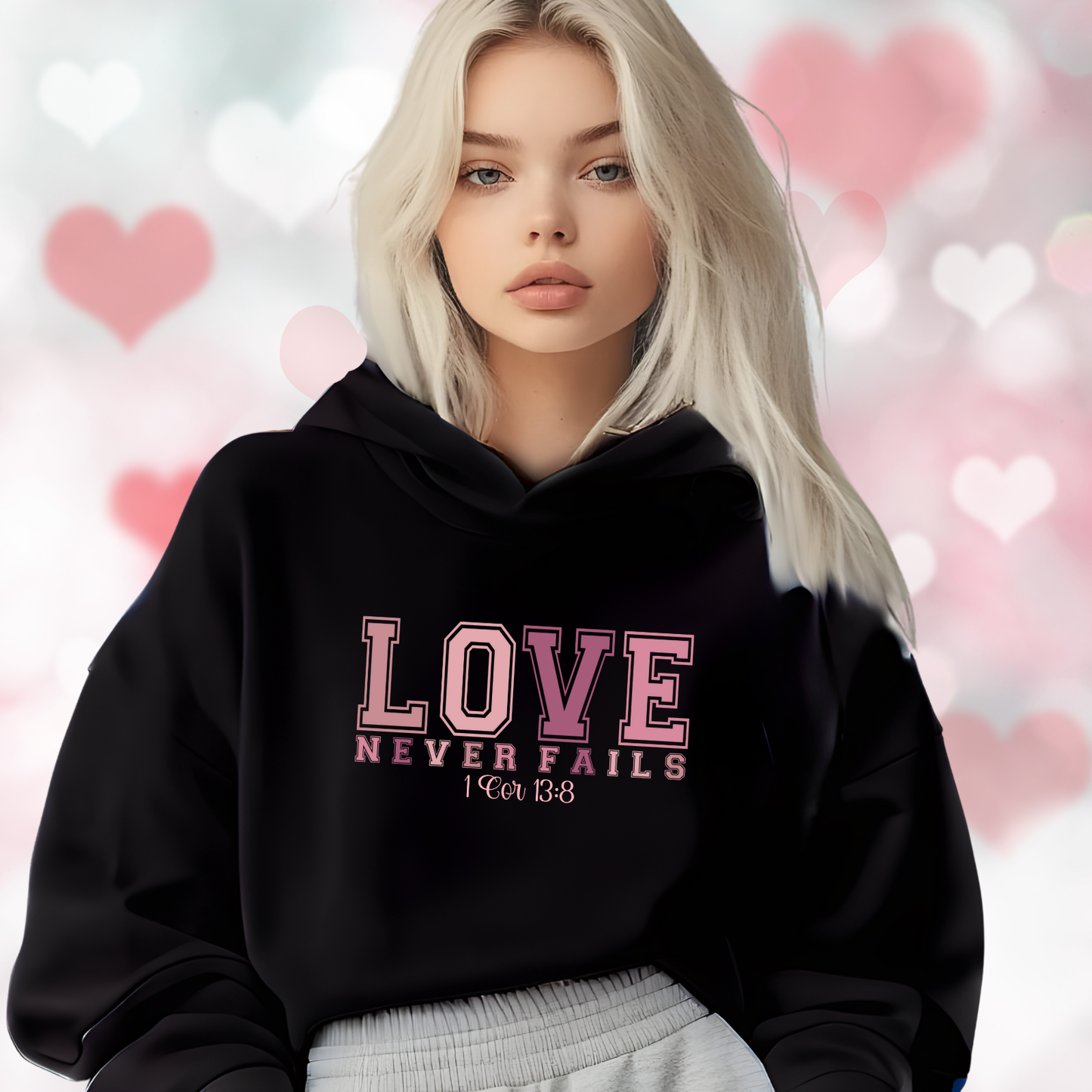 Love Never Fails Crop Hoodie