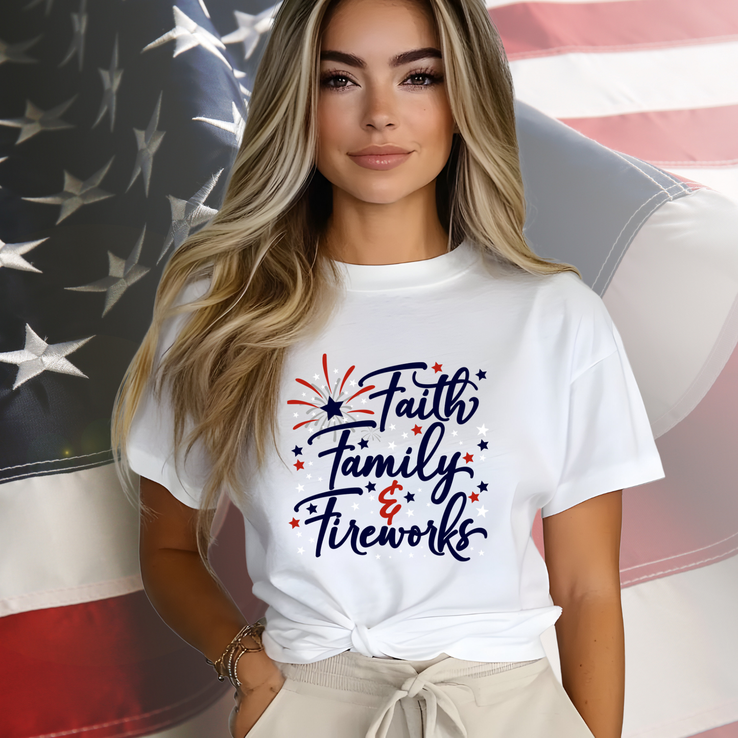 Faith Family Fireworks T-Shirt