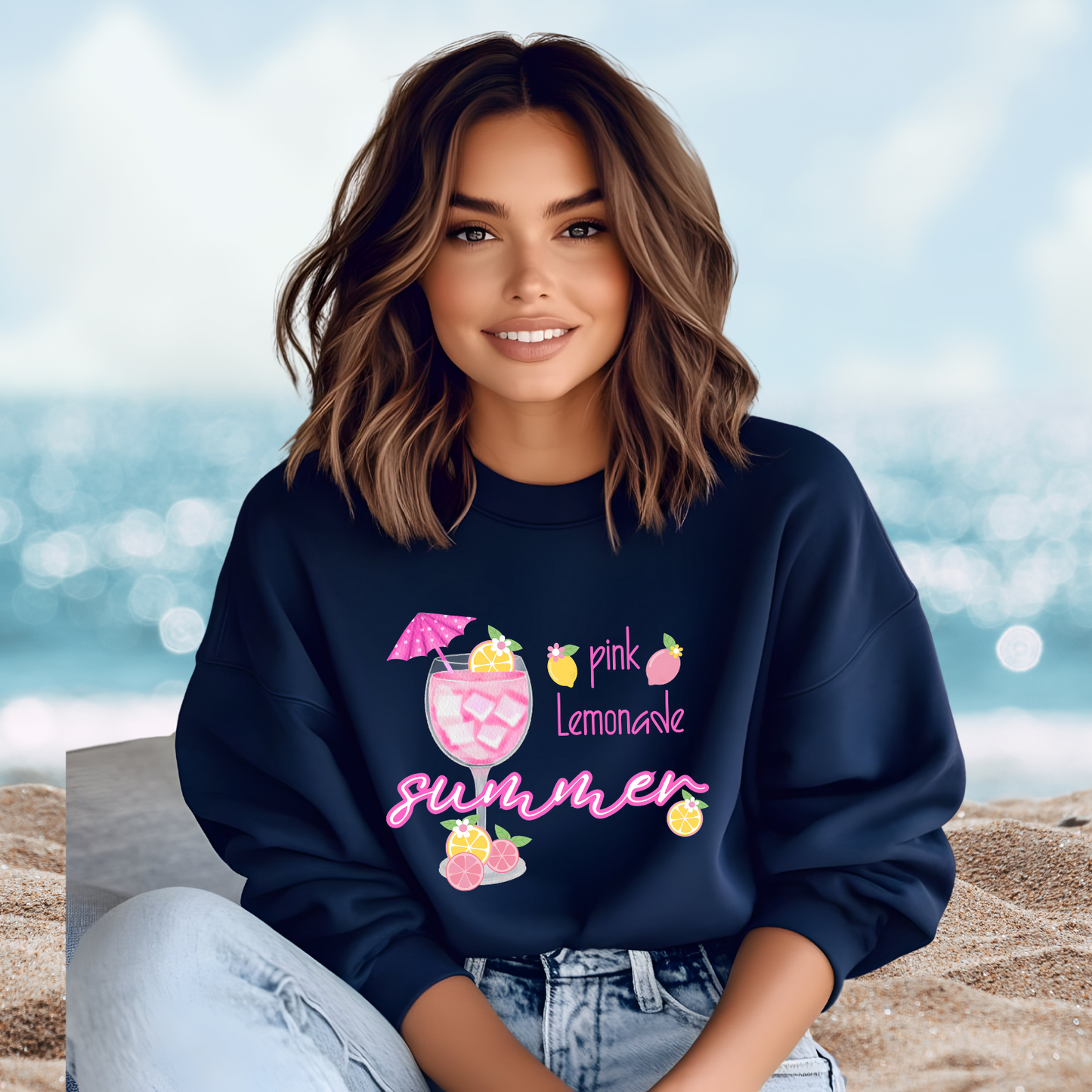 Pink Lemonade Summer Crewneck Sweatshirt