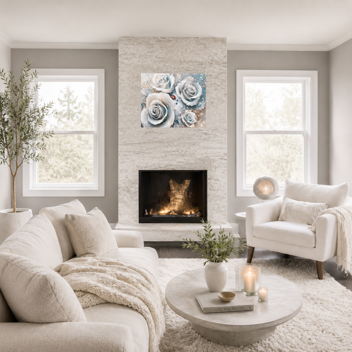 Roses In Bloom Canvas Wall Art