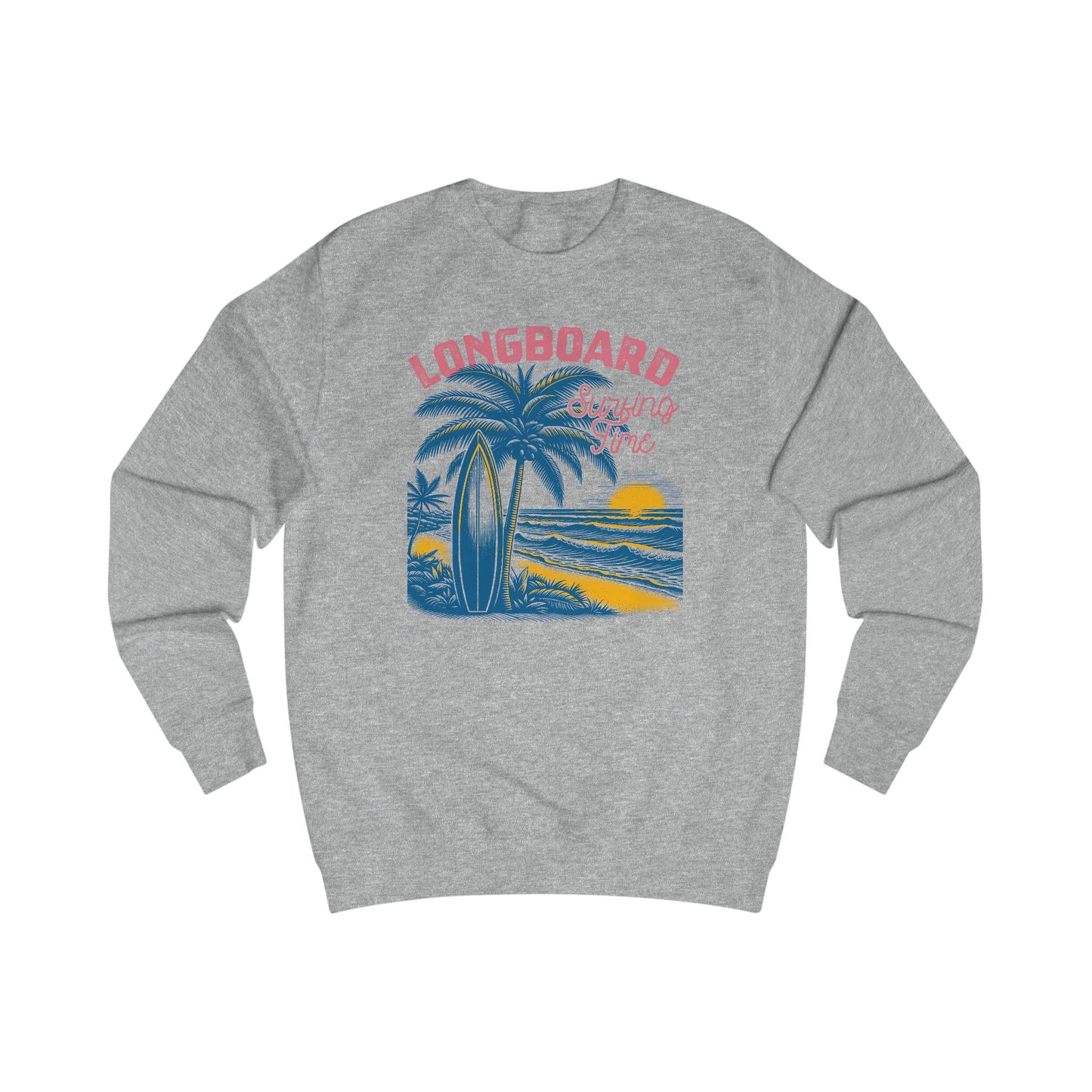 Longboard Surfing Crewneck Sweatshirt