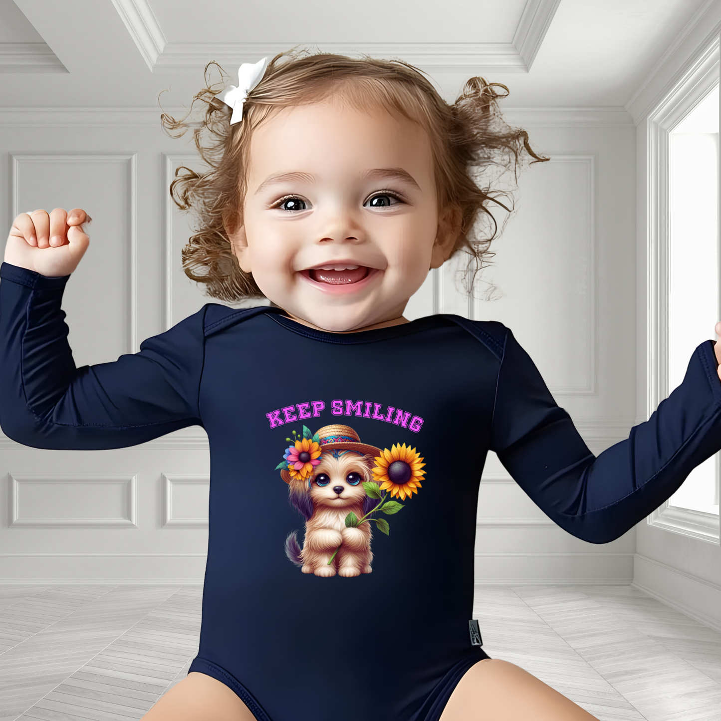 Keep Smiling Infant Long Sleeve Onesie