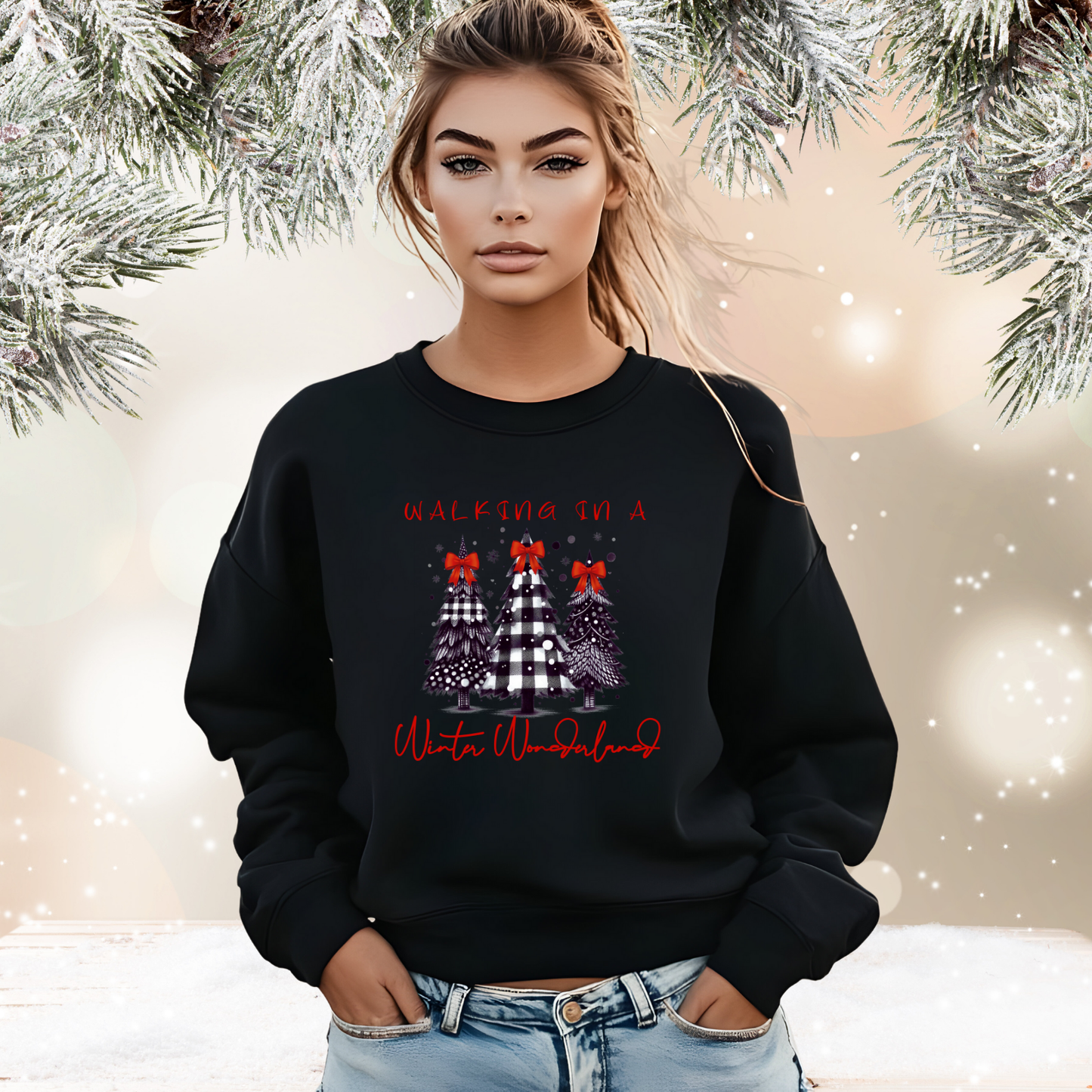 Walking In A Winter Wonderland Crewneck Sweatshirt