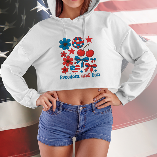 Freedom and Fun Crop Hoodie
