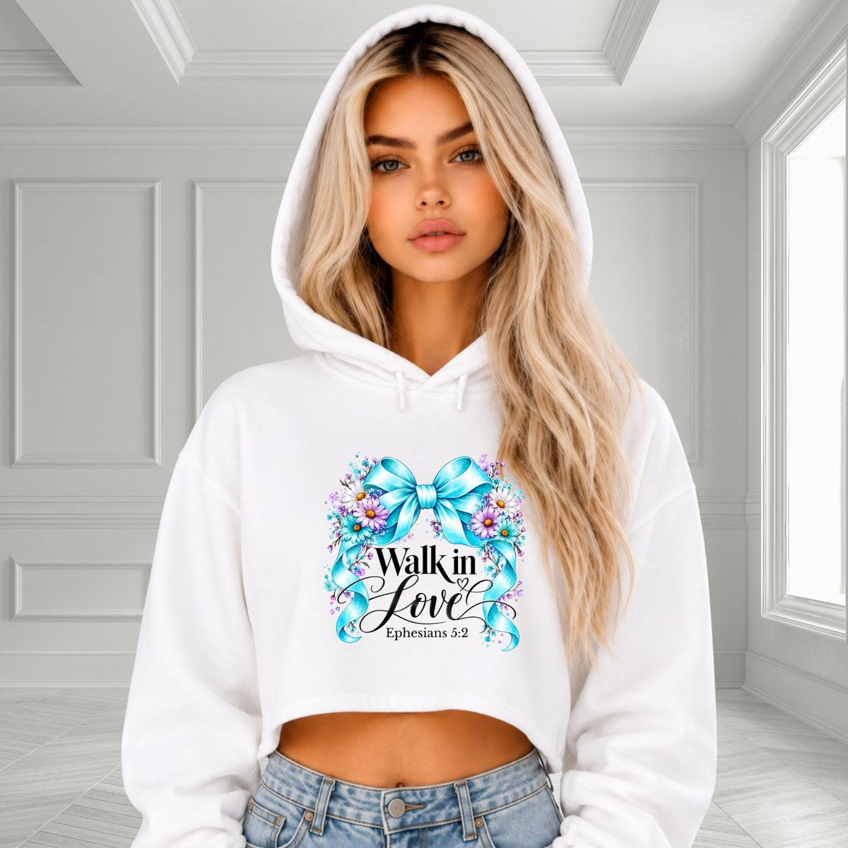 Walk In Love Ephesians 5:2 Crop Hoodie