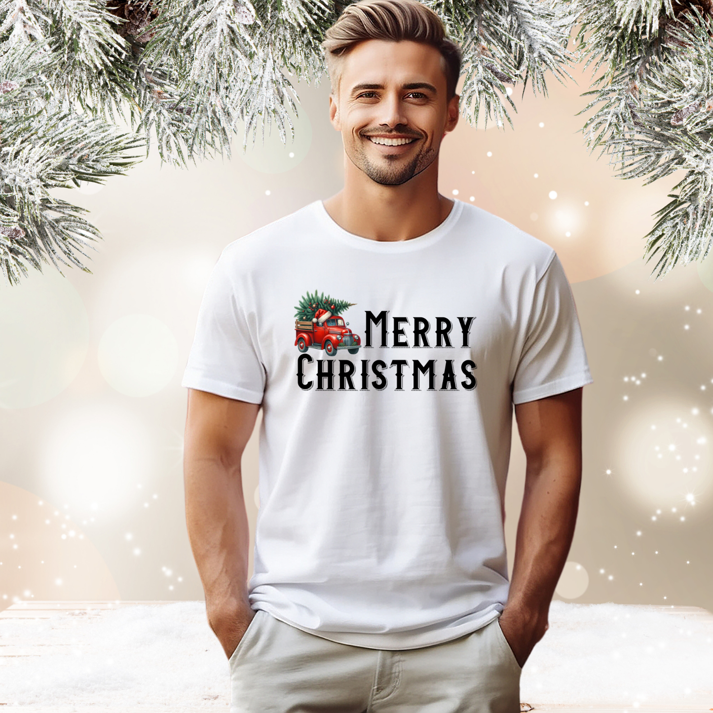Merry Christmas Vintage Truck T-Shirt
