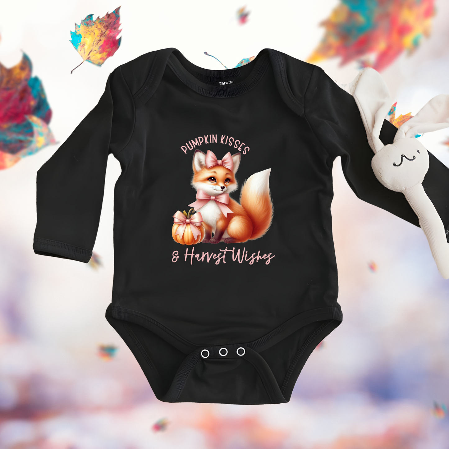 Pumpkin Kisses & Harvest Wishes Infant Long Sleeve Onesie