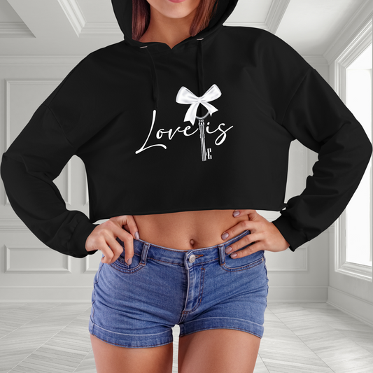Love Is Key Crop Hoodie