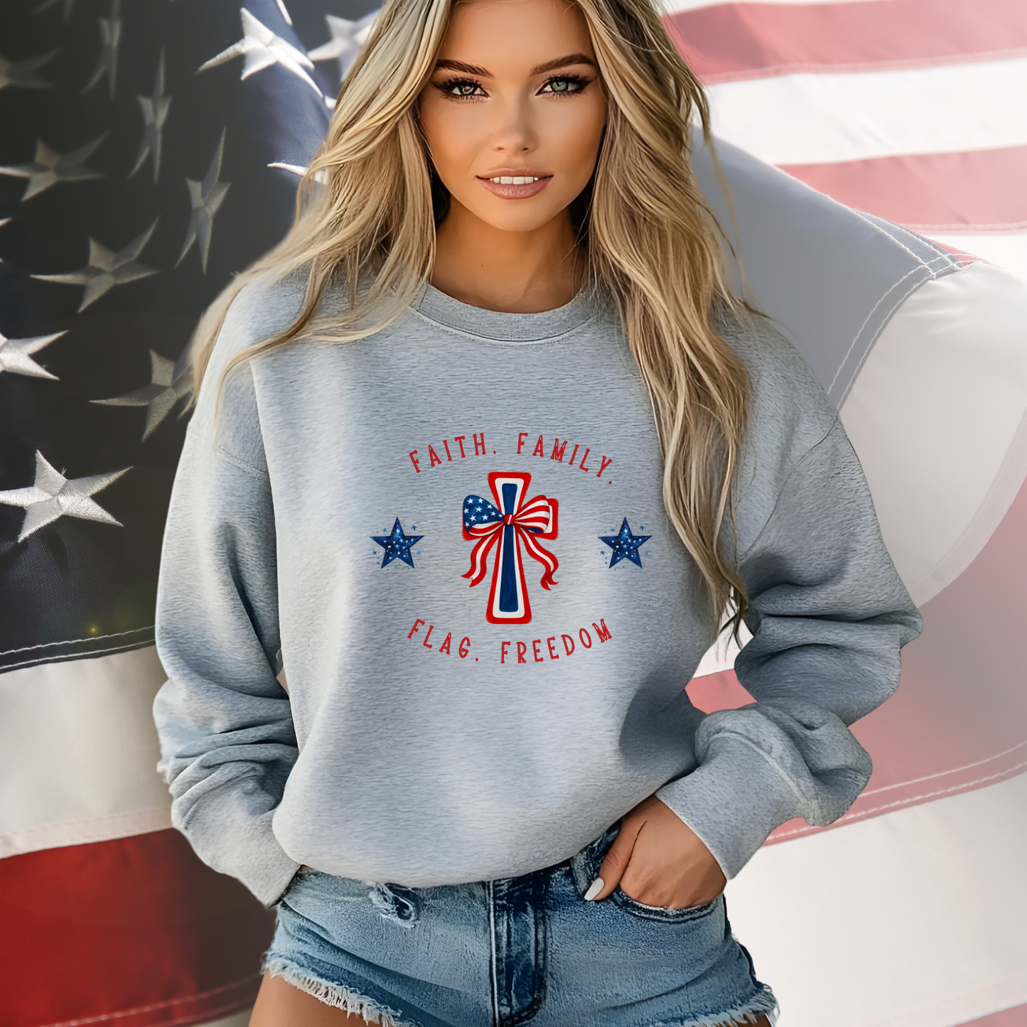 Faith Family Freedom Crewneck Sweatshirt