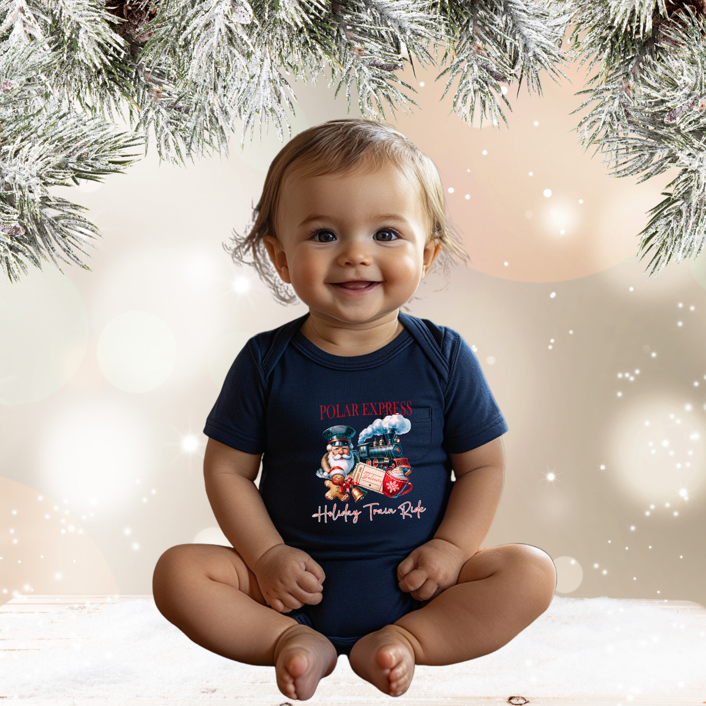 Polar Express Infant Short Sleeve Onesie