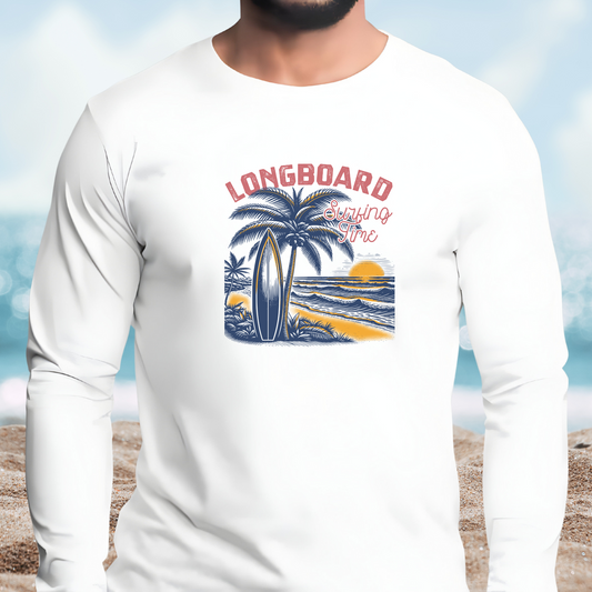 Longboard Surfing Time Long Sleeve Tee