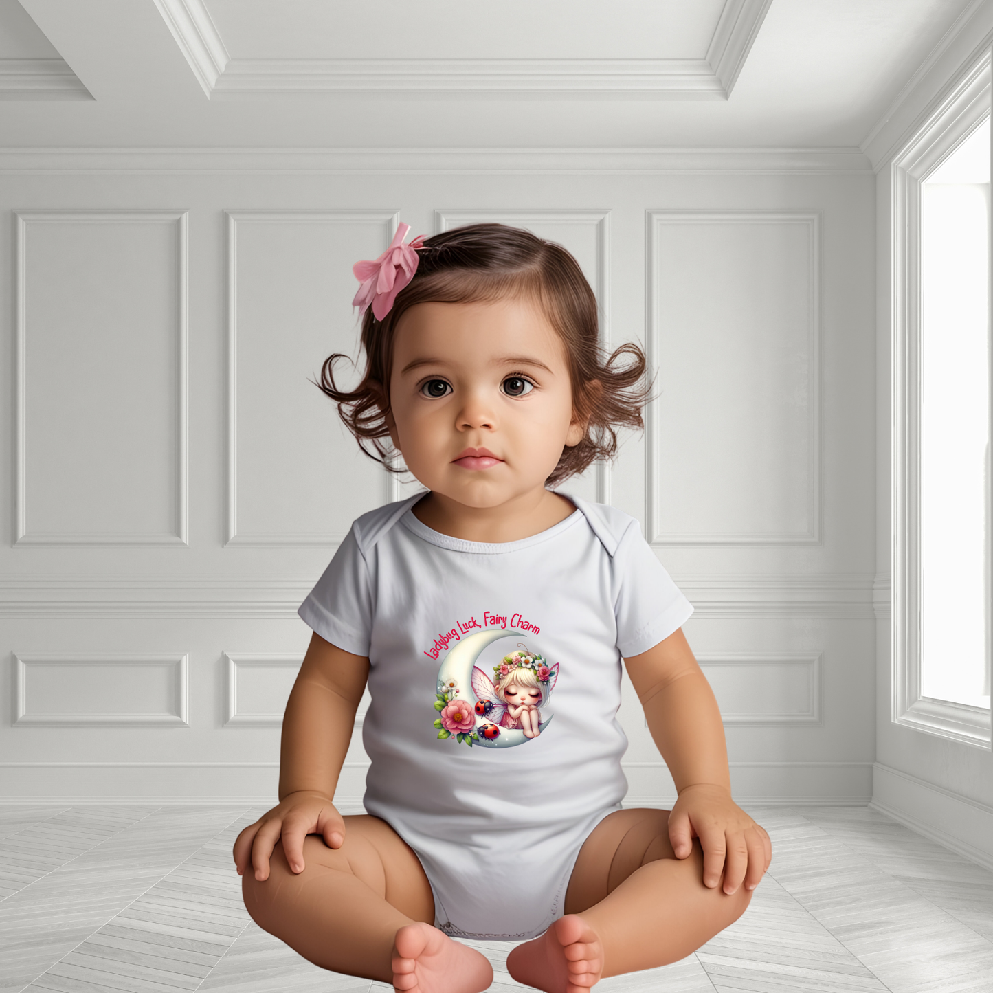 Ladybug Luck, Fairy Charm Infant Short Sleeve Onesie