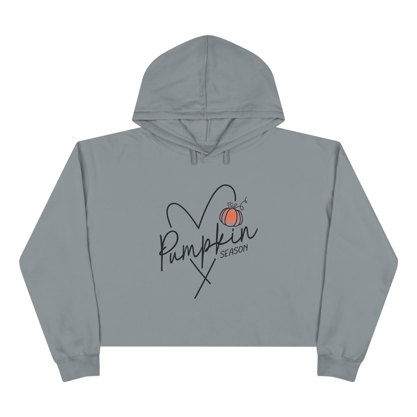 Pumpkin Season Heart Cropped Hoodie