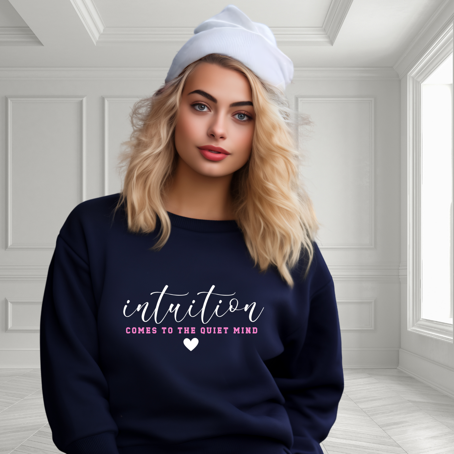 Intuition Comes To The Quiet Mind Crewneck Sweatshirt