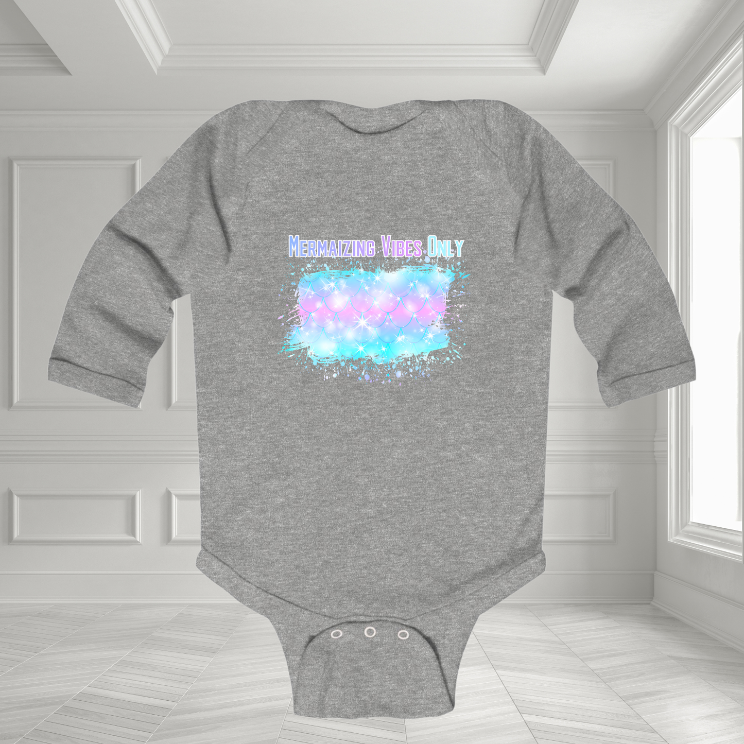 Mermaizing Vibes Only Infant Long Sleeve Onesie