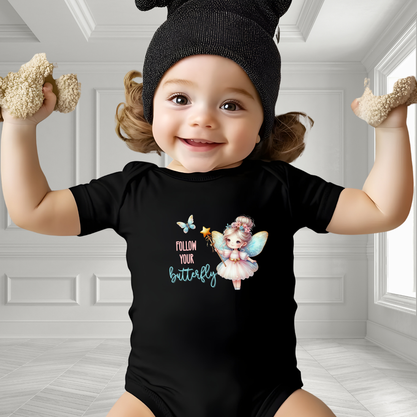 Follow Your Butterfly Infant Short Sleeve Onesie