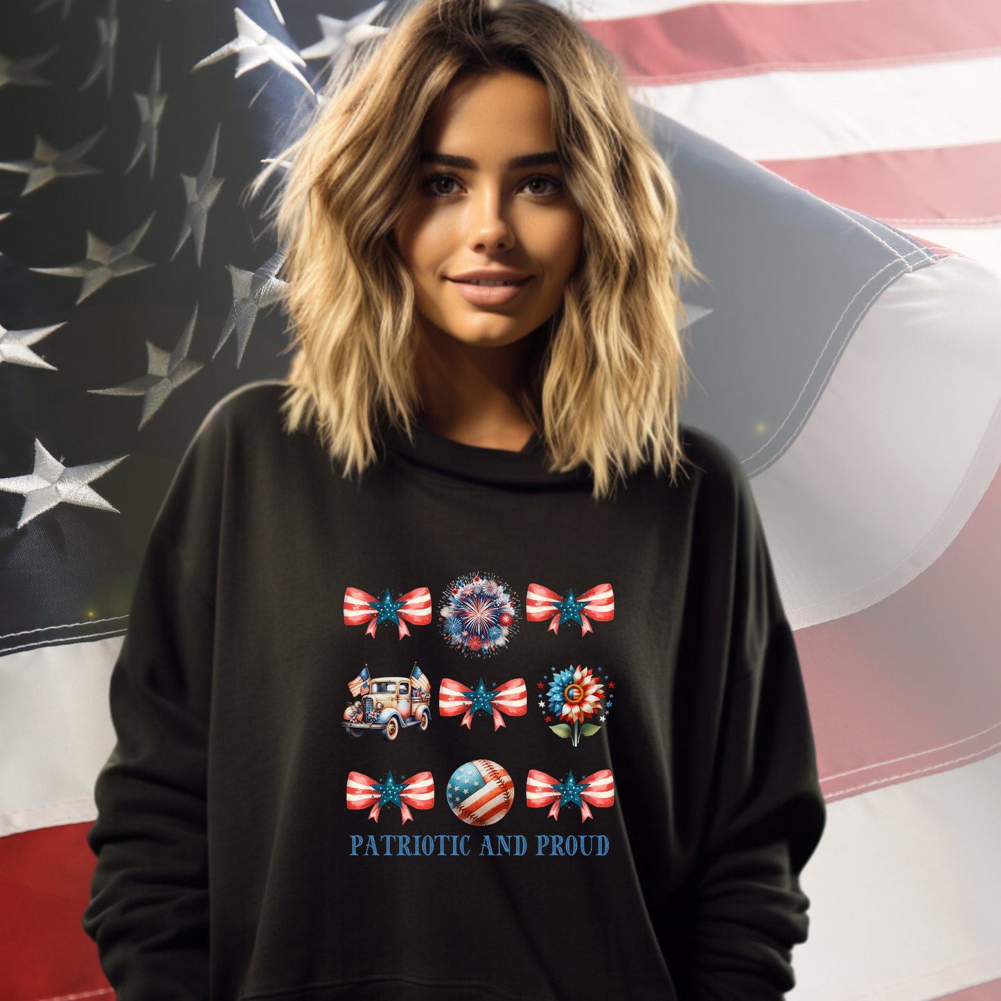 Patriotic And Proud Crewneck Sweatshirt