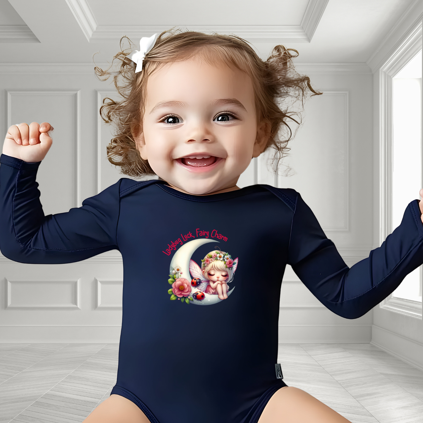 Ladybug Luck, Fairy Charm Infant Long Sleeve Onesie