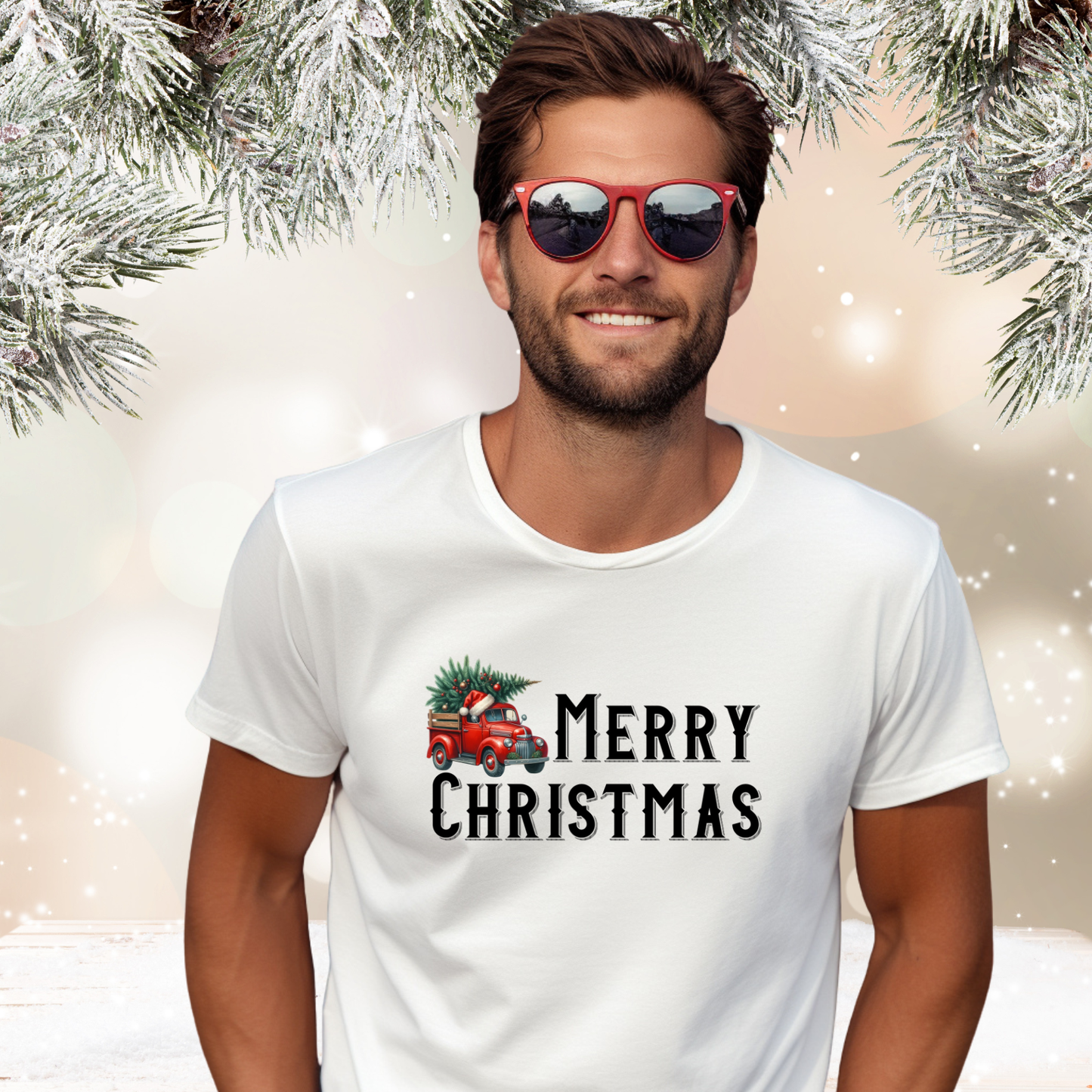 Merry Christmas Vintage Truck T-Shirt