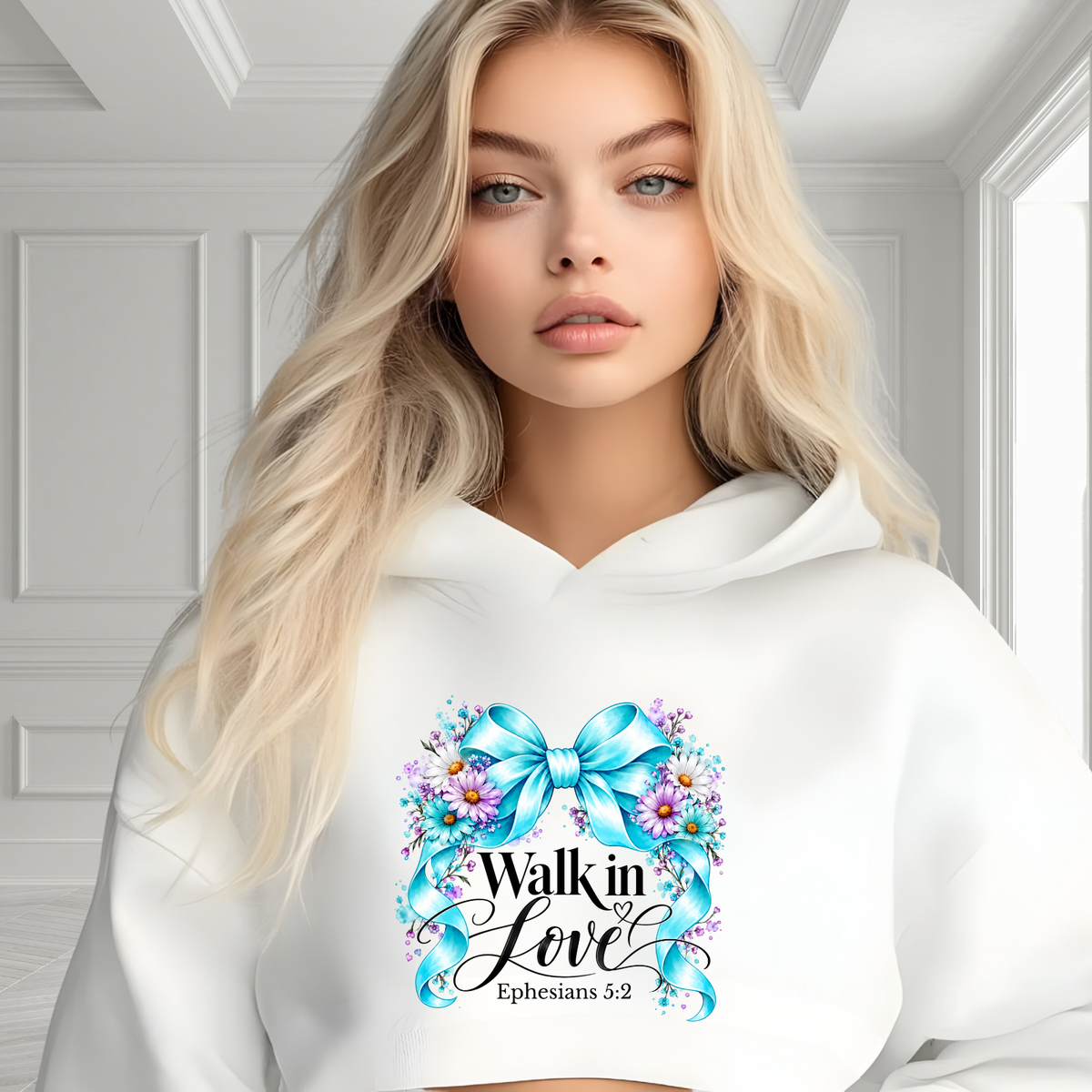 Walk In Love Ephesians 5:2 Crop Hoodie