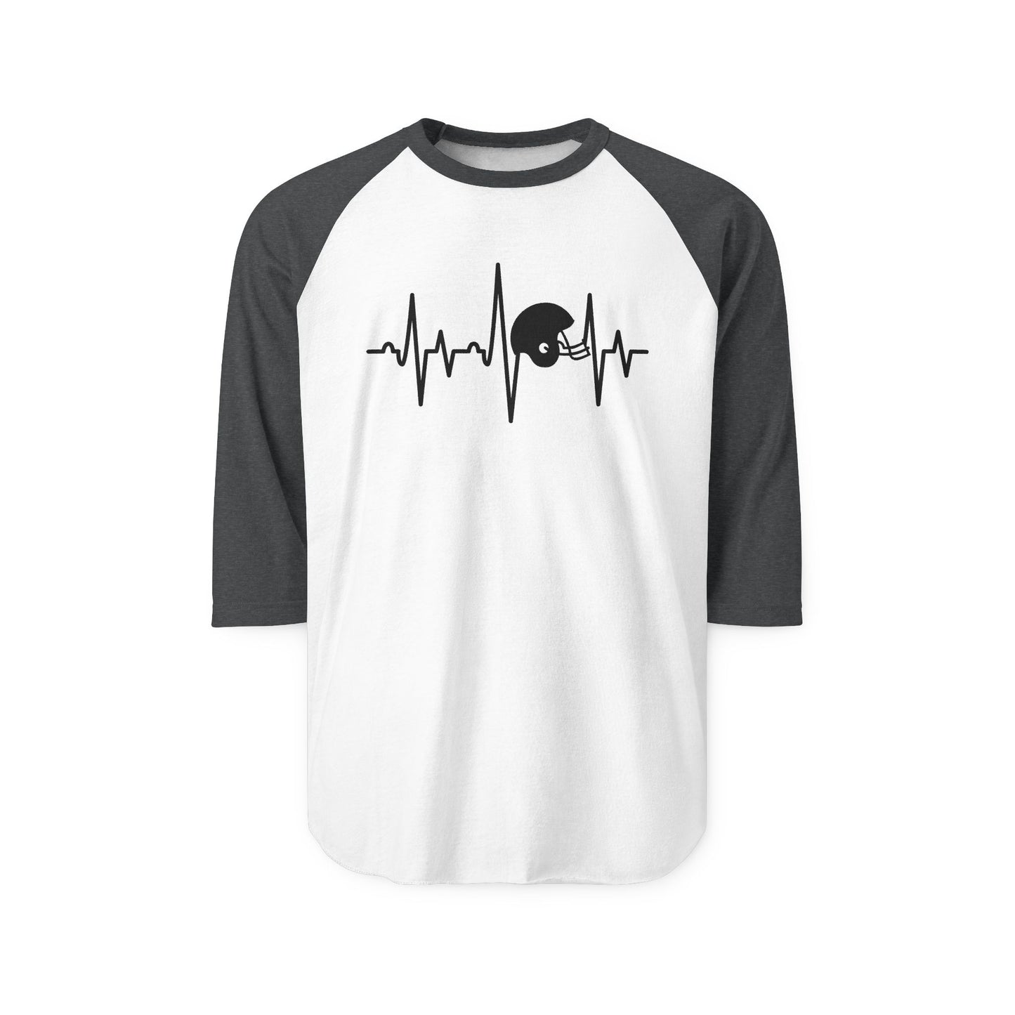 Football Helmet Heartbeat Baseball Tee
