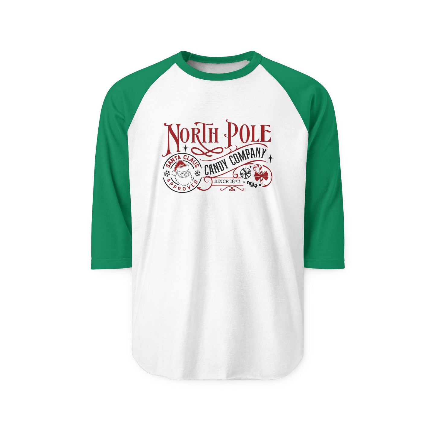 North Pole Candy Company Baseball Tee