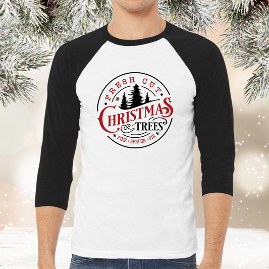 Fresh Cut Christmas Trees Baseball Tee