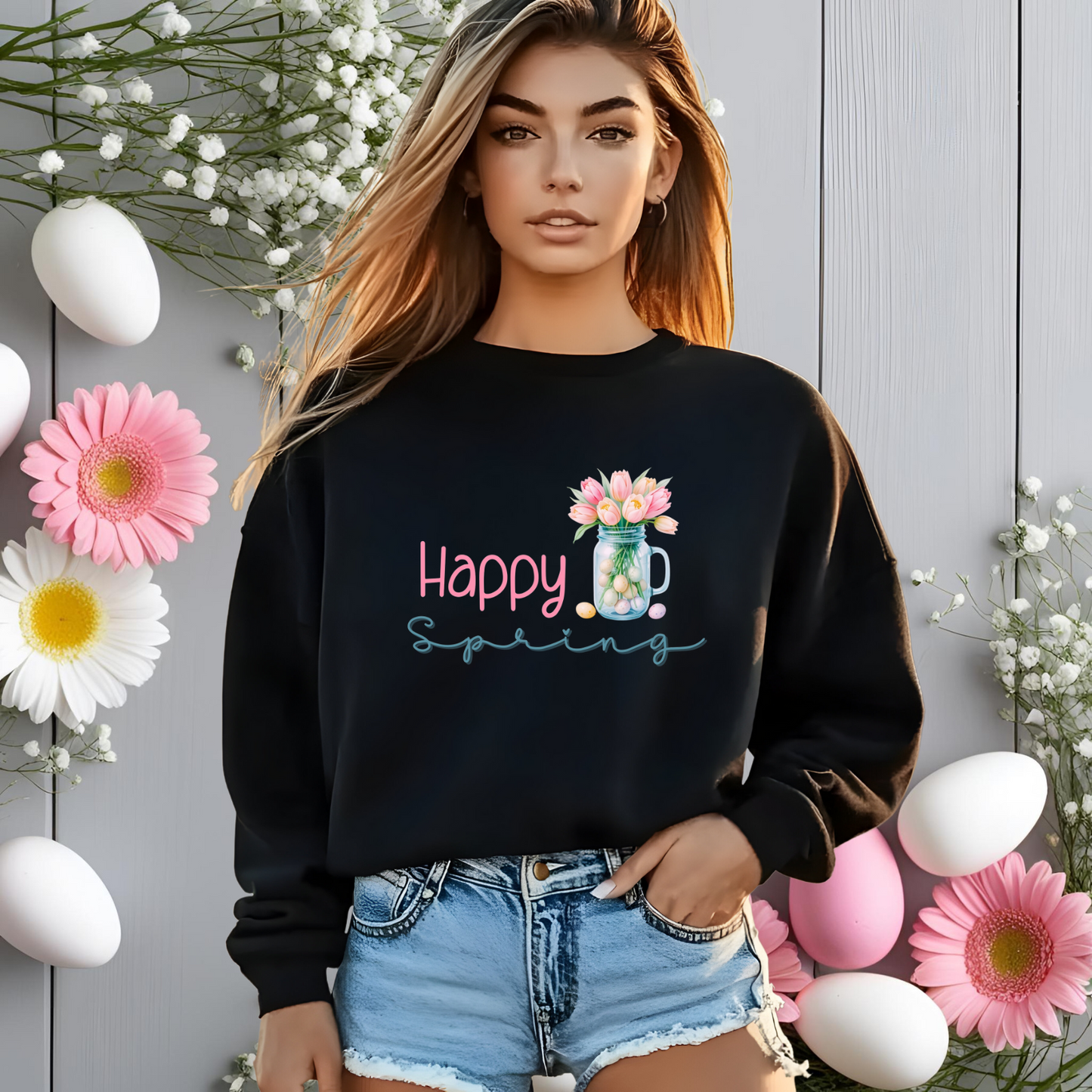 Happy Spring Crewneck Sweatshirt