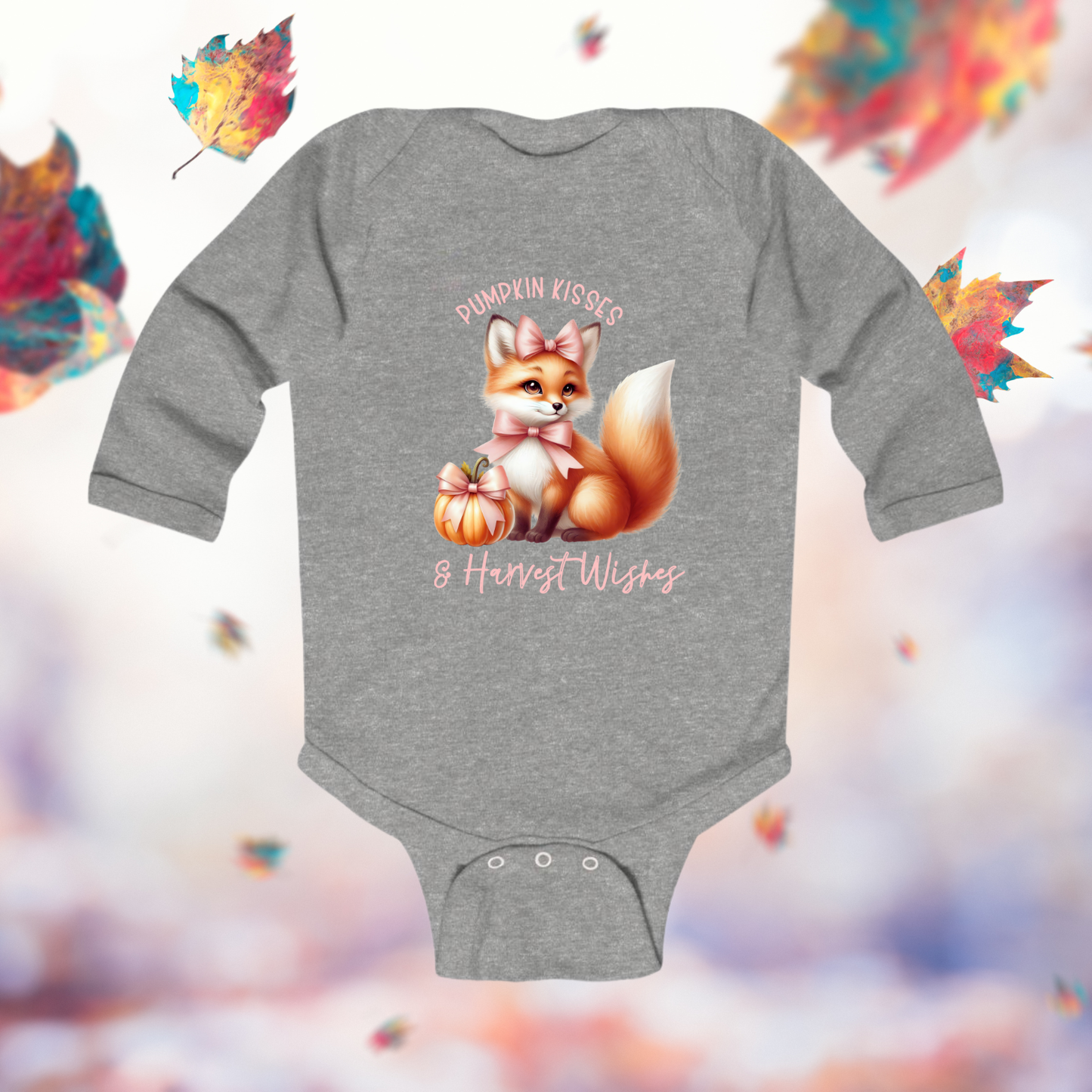Pumpkin Kisses & Harvest Wishes Infant Long Sleeve Onesie