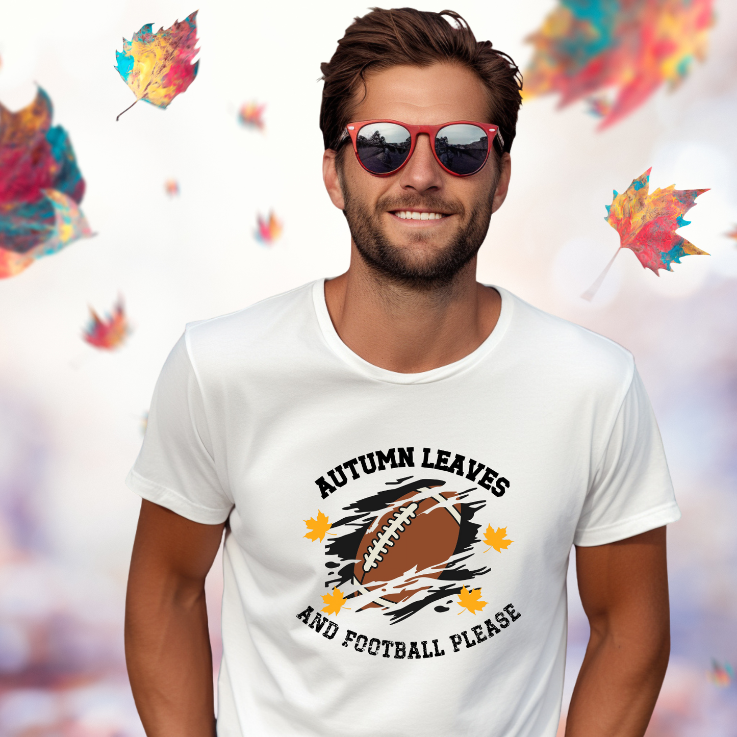 Autumn Leaves And Football Please T-Shirt