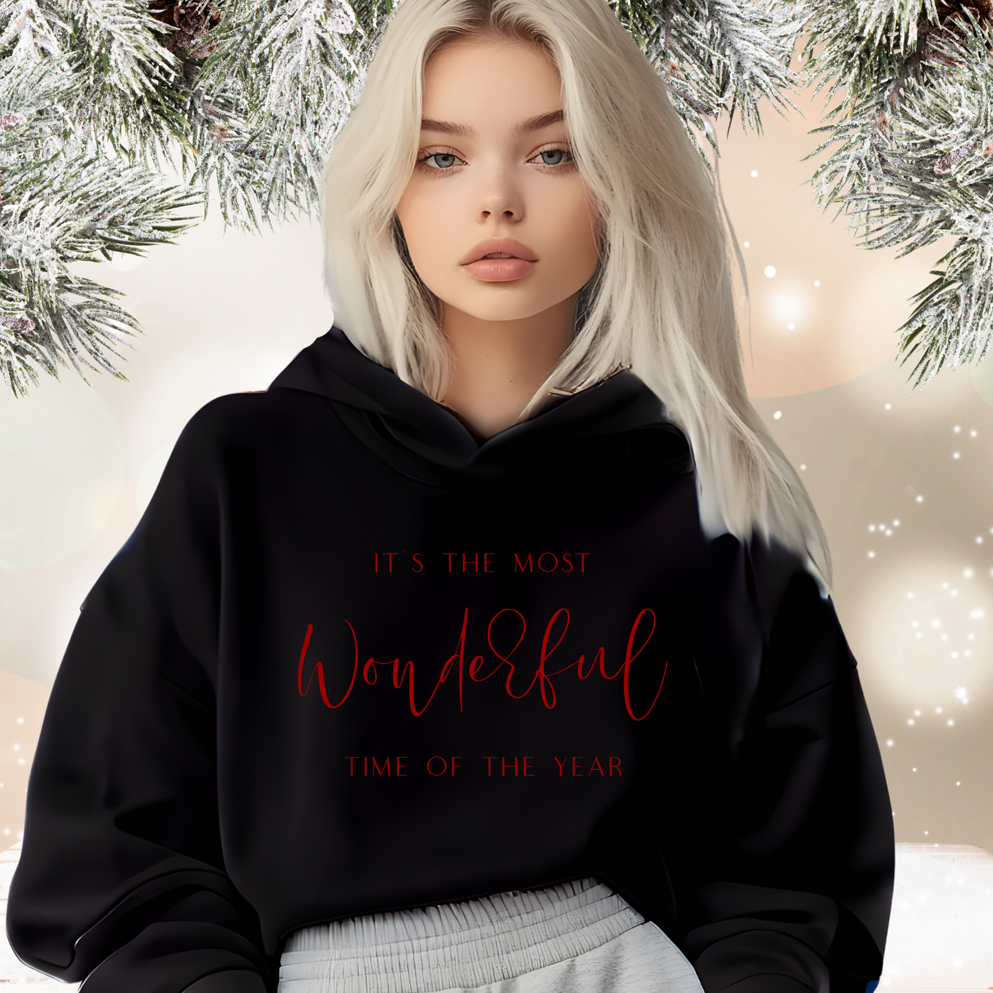 Most Wonderful Time Of The Year Crop Hoodie